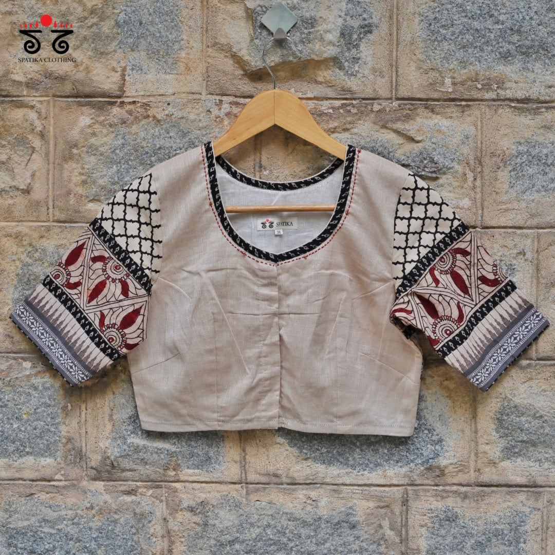 Pen Kalamkari Border Blouse - BestSeller!!