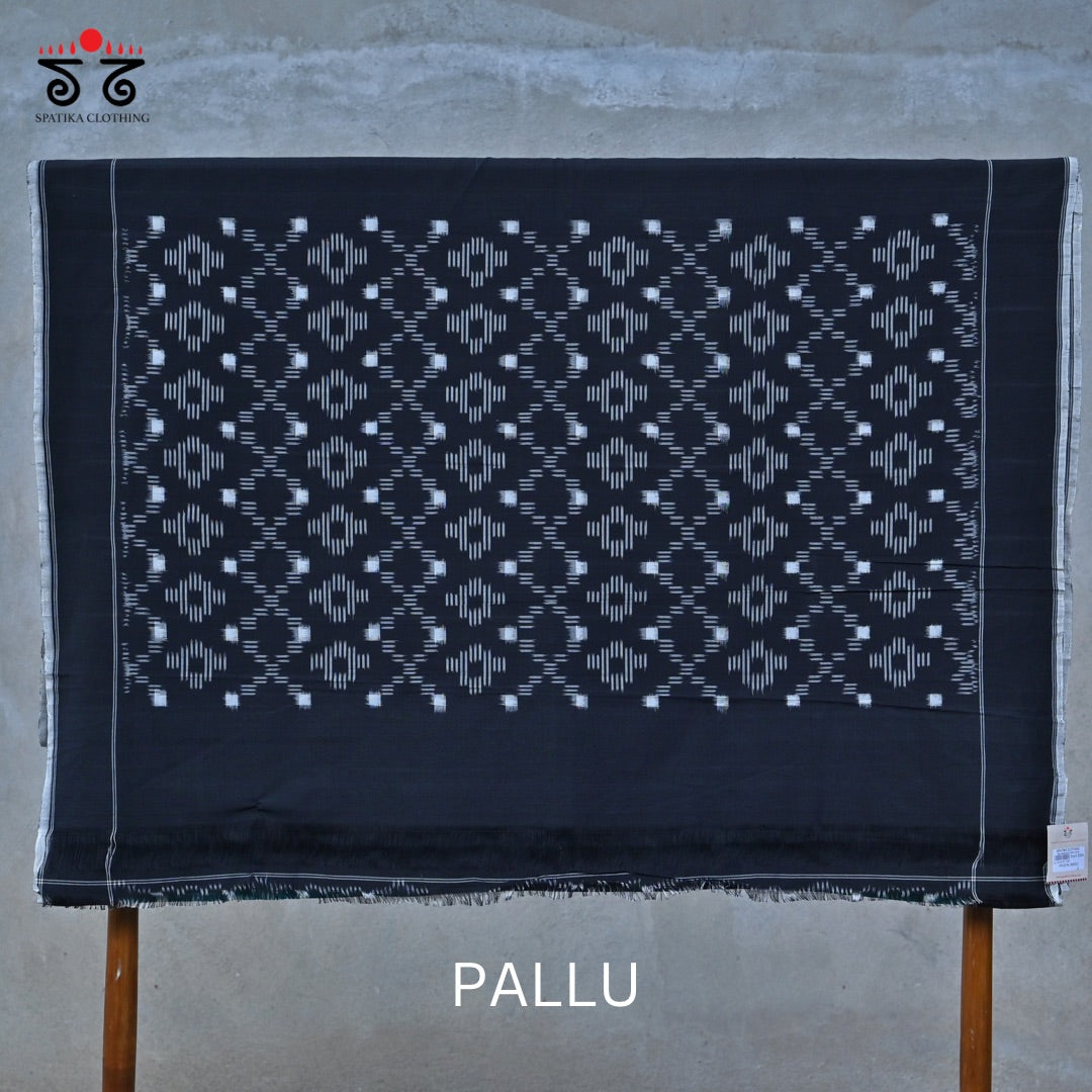 Telia Double Ikat Handwoven Cotton Saree