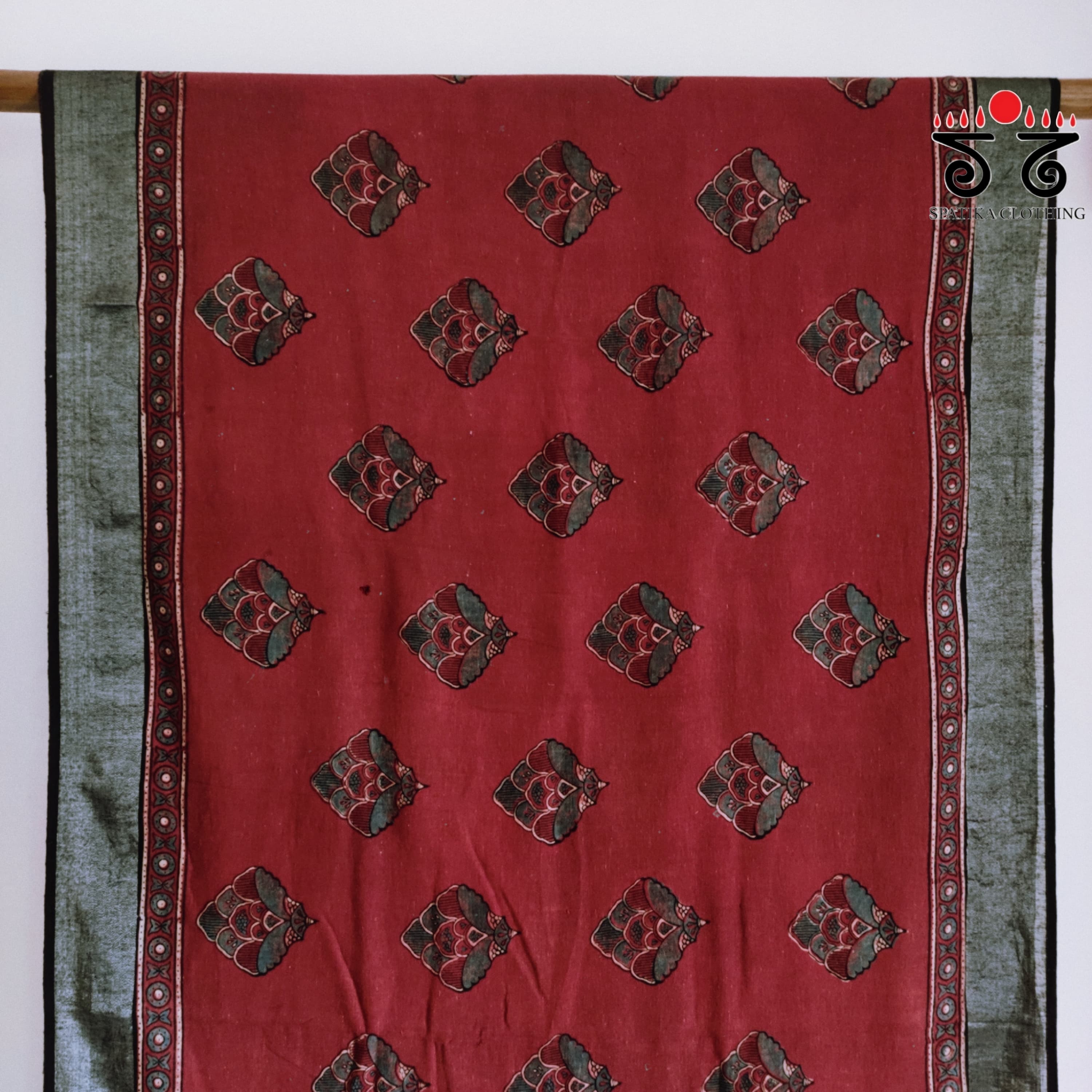 Ajrak Handblock Printed Linen Saree