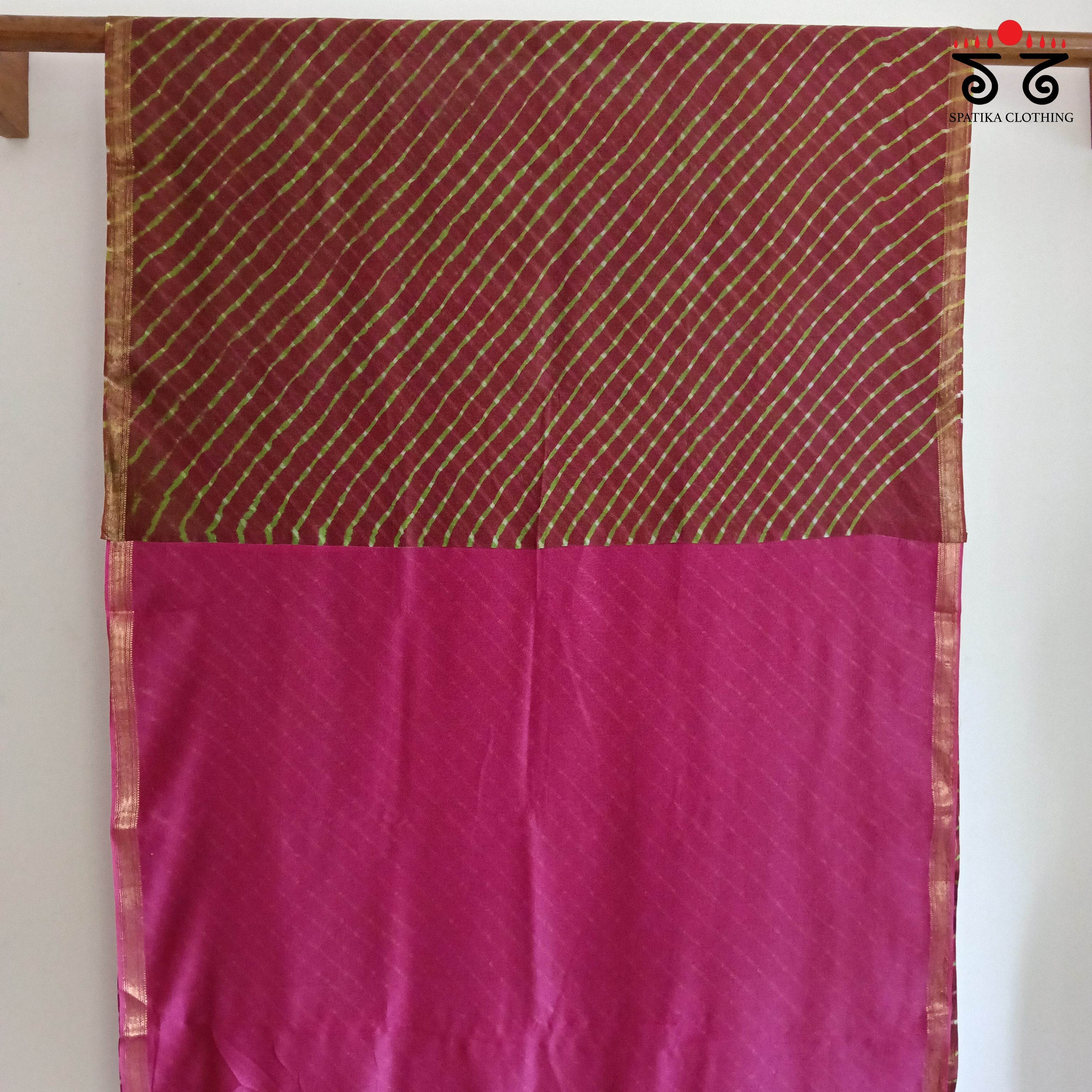 Leheriya on Maheswari silk cotton Saree- New!