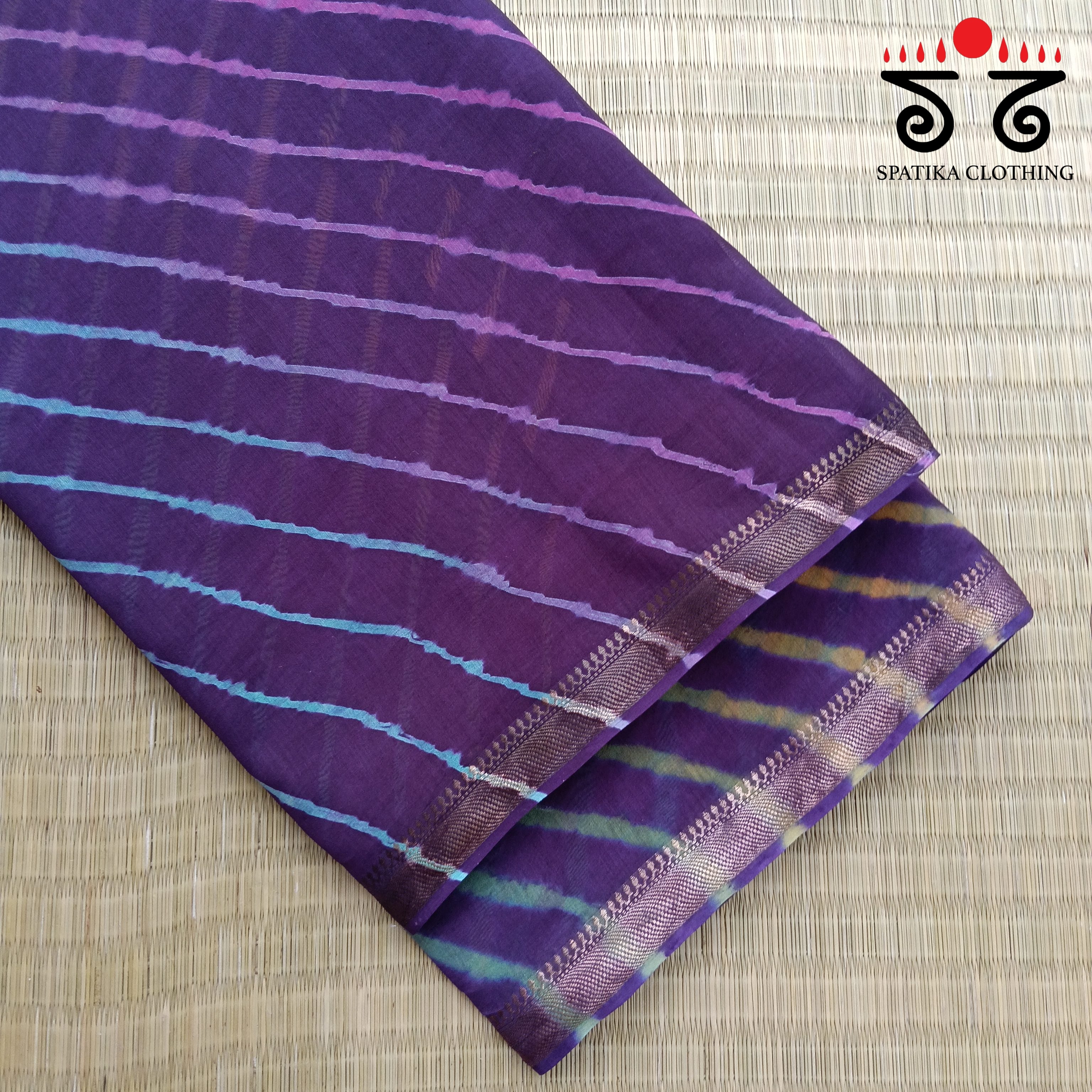 Leheriya on Maheswari silk cotton Saree- New!
