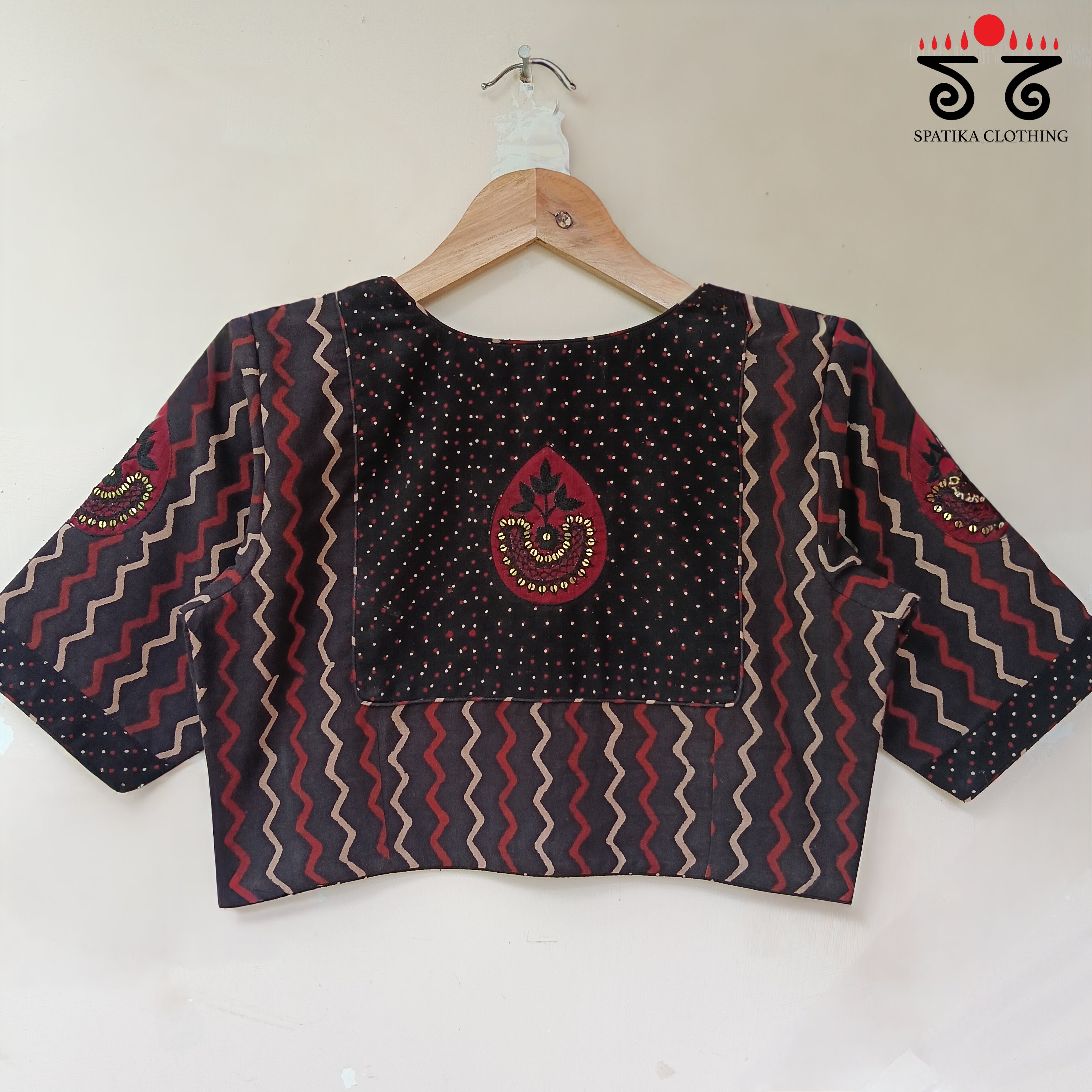 Motif Inlay Hand - Embroidered Blouse