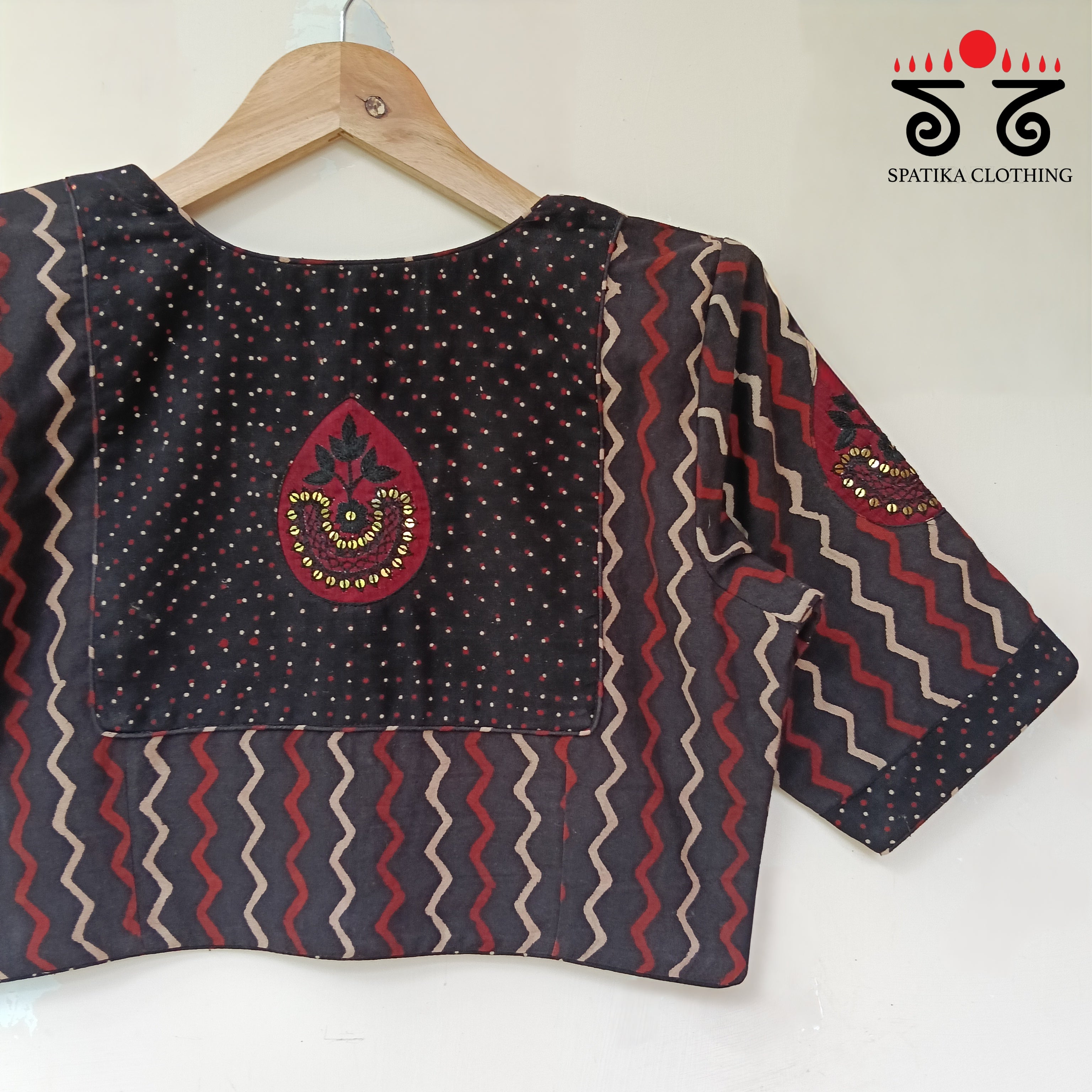 Motif Inlay Hand - Embroidered Blouse
