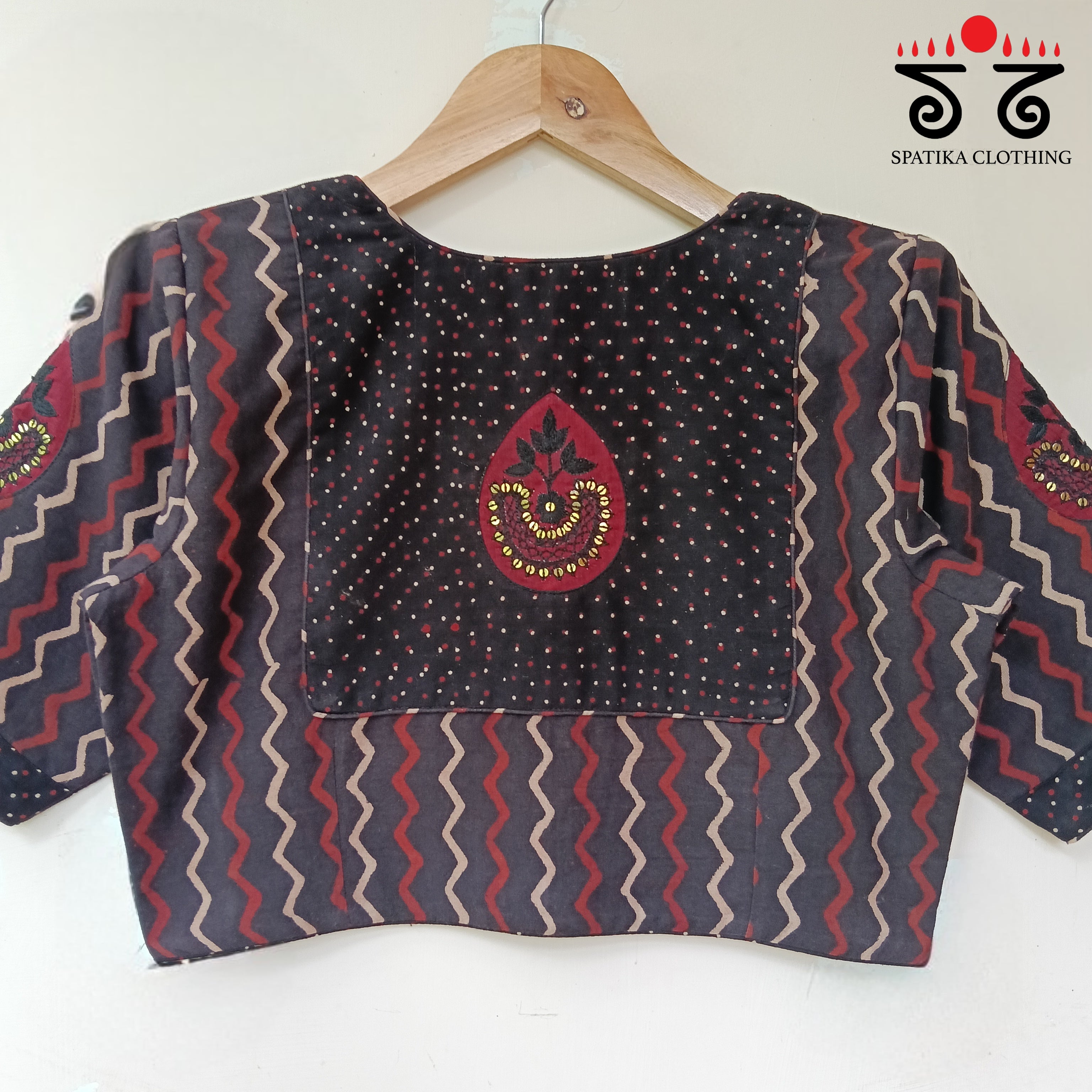 Motif Inlay Hand - Embroidered Blouse