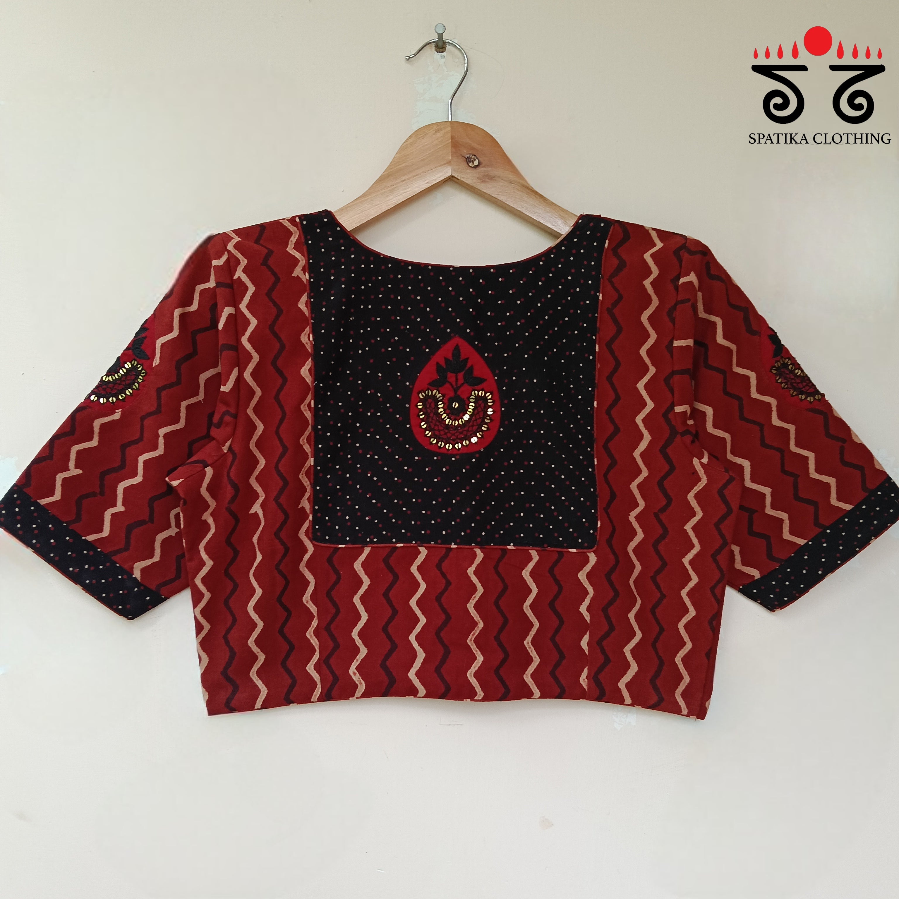 Motif Inlay Hand - Embroidered Blouse