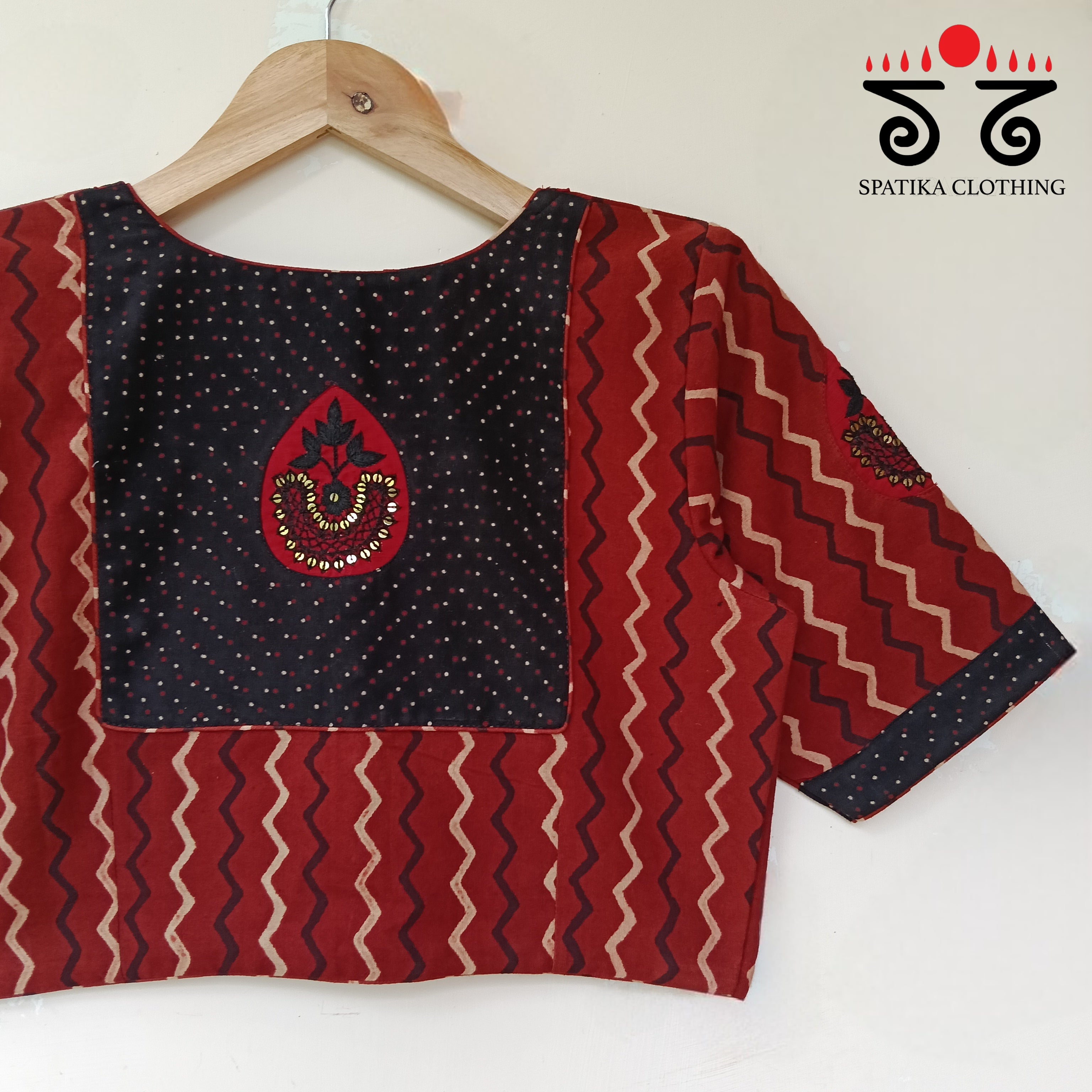 Motif Inlay Hand - Embroidered Blouse