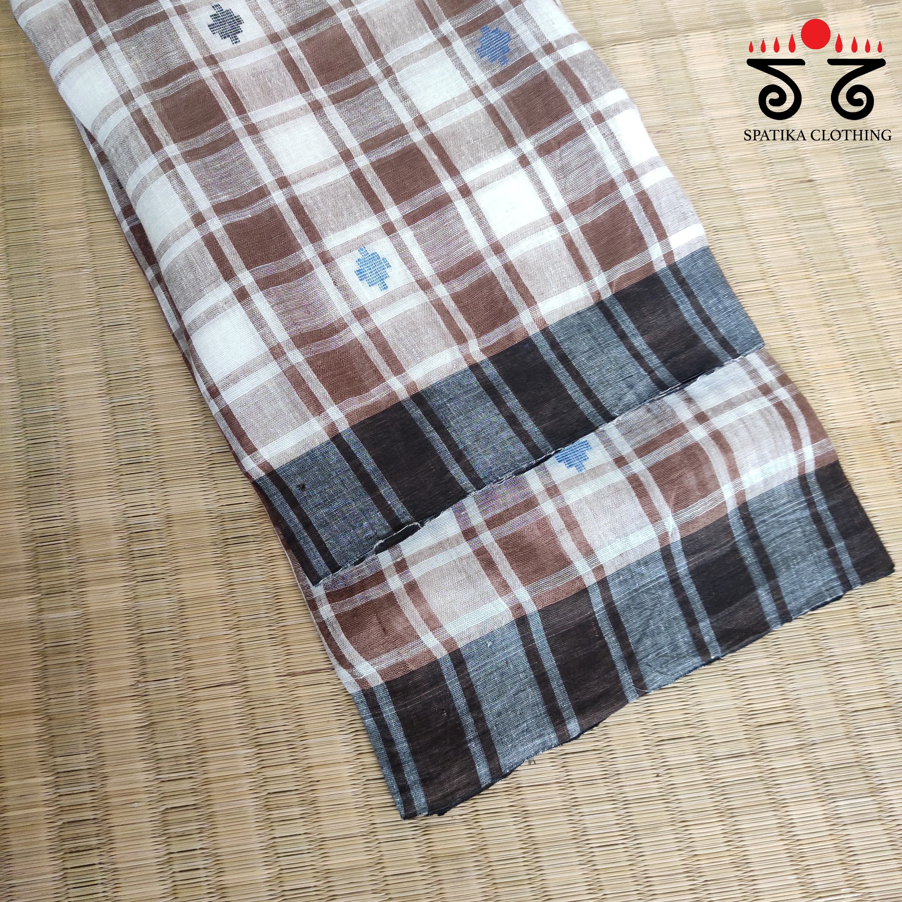 Jamdhani on Linen Cotton Saree