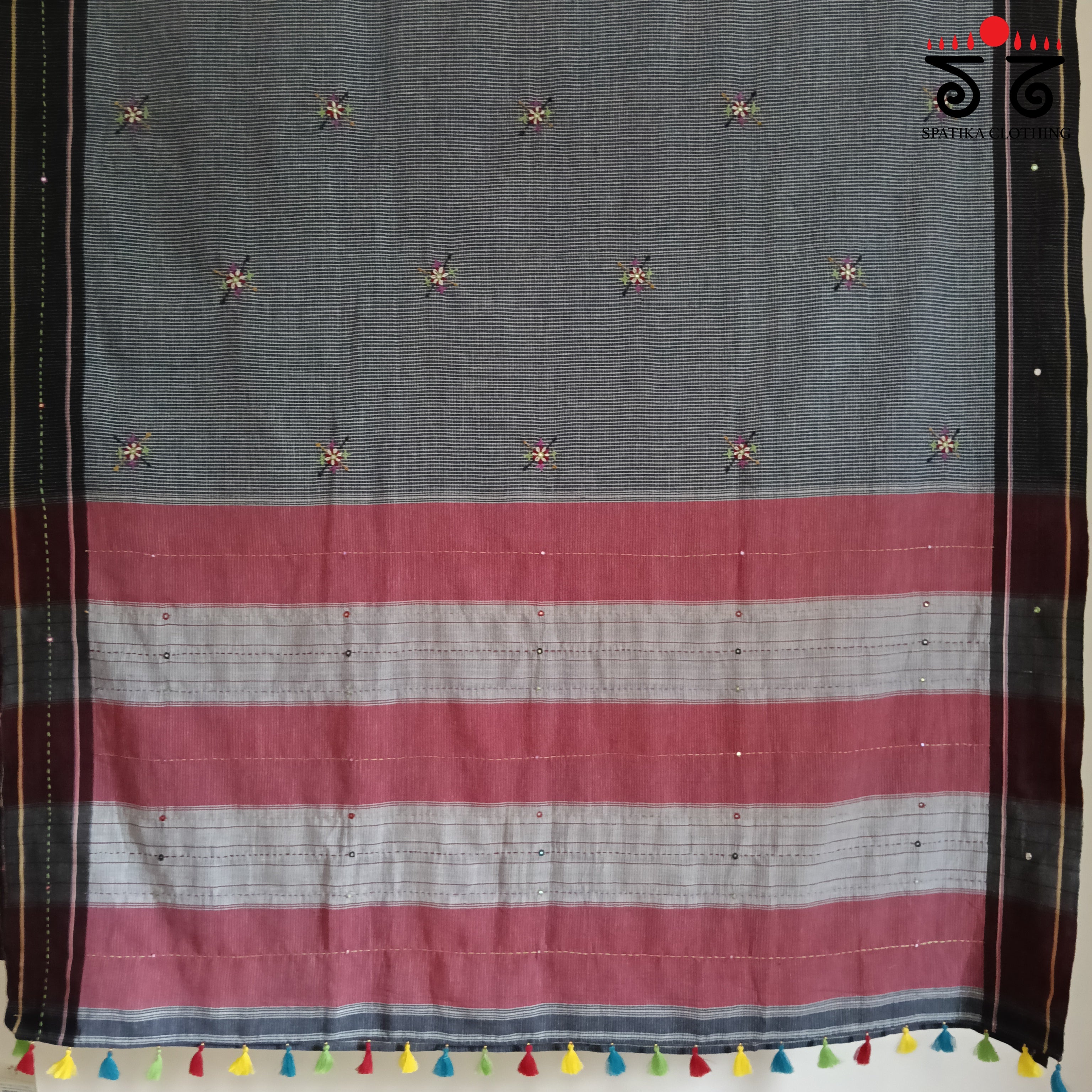 Hand Embroidered Revival Cotton Saree