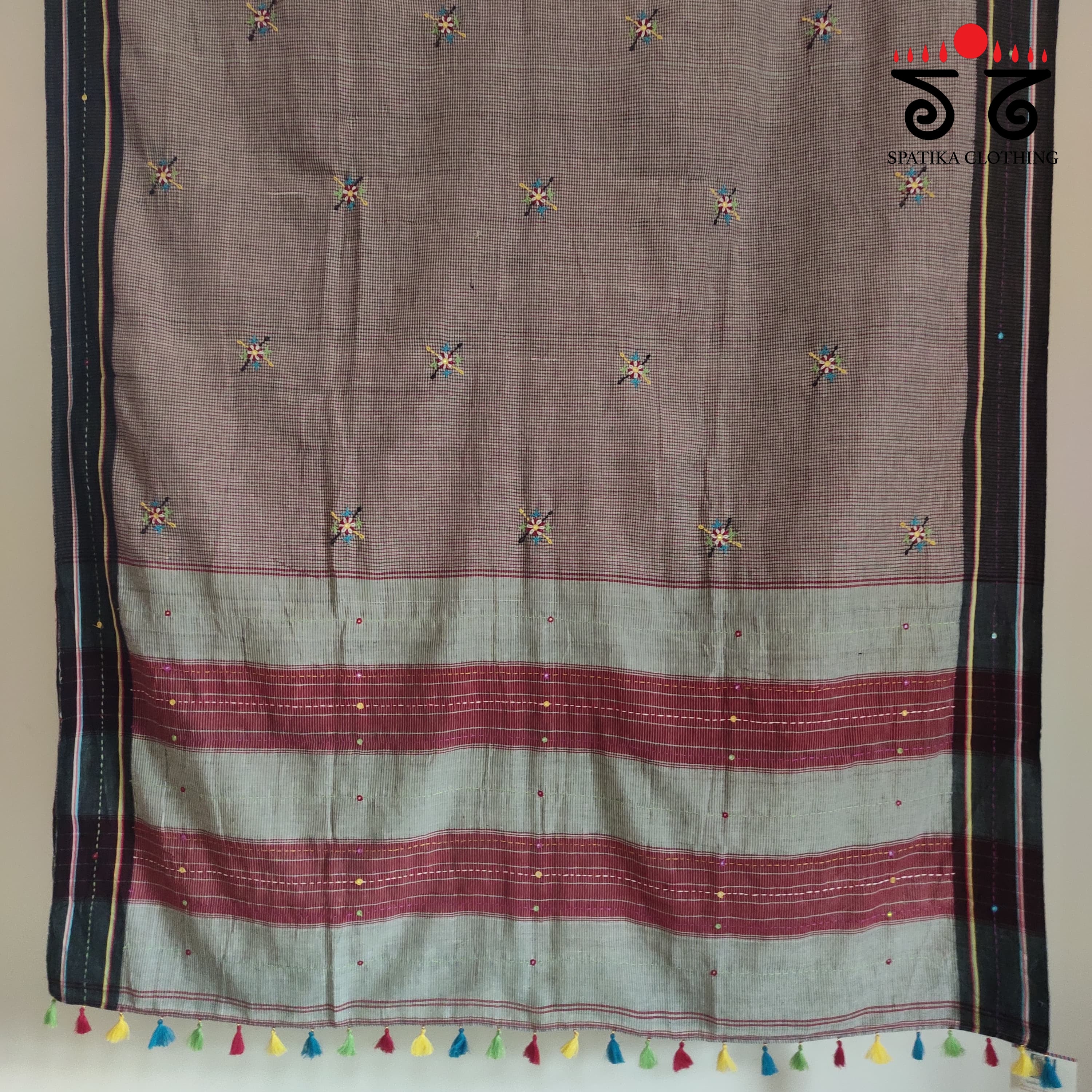 Hand Embroidered Revival Cotton Saree