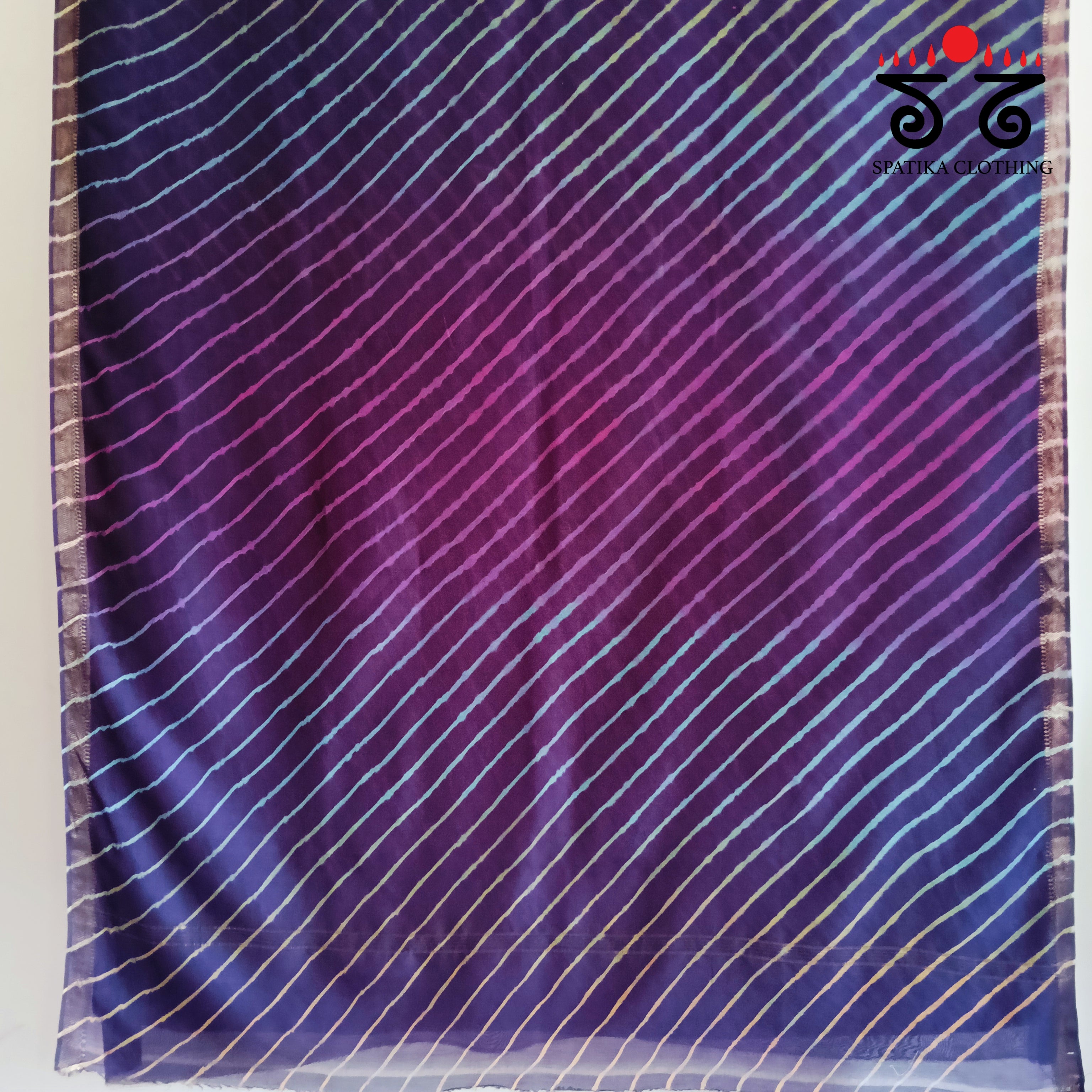 Leheriya on Maheswari silk cotton Saree- New!
