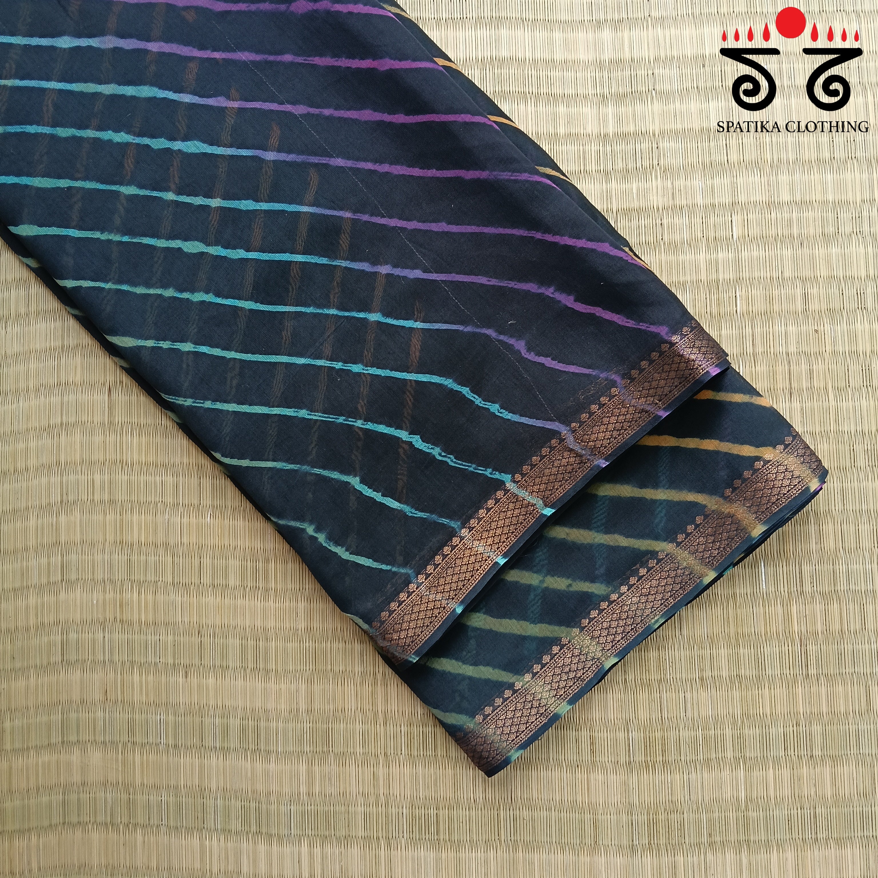Leheriya on Maheswari silk cotton Saree- New!