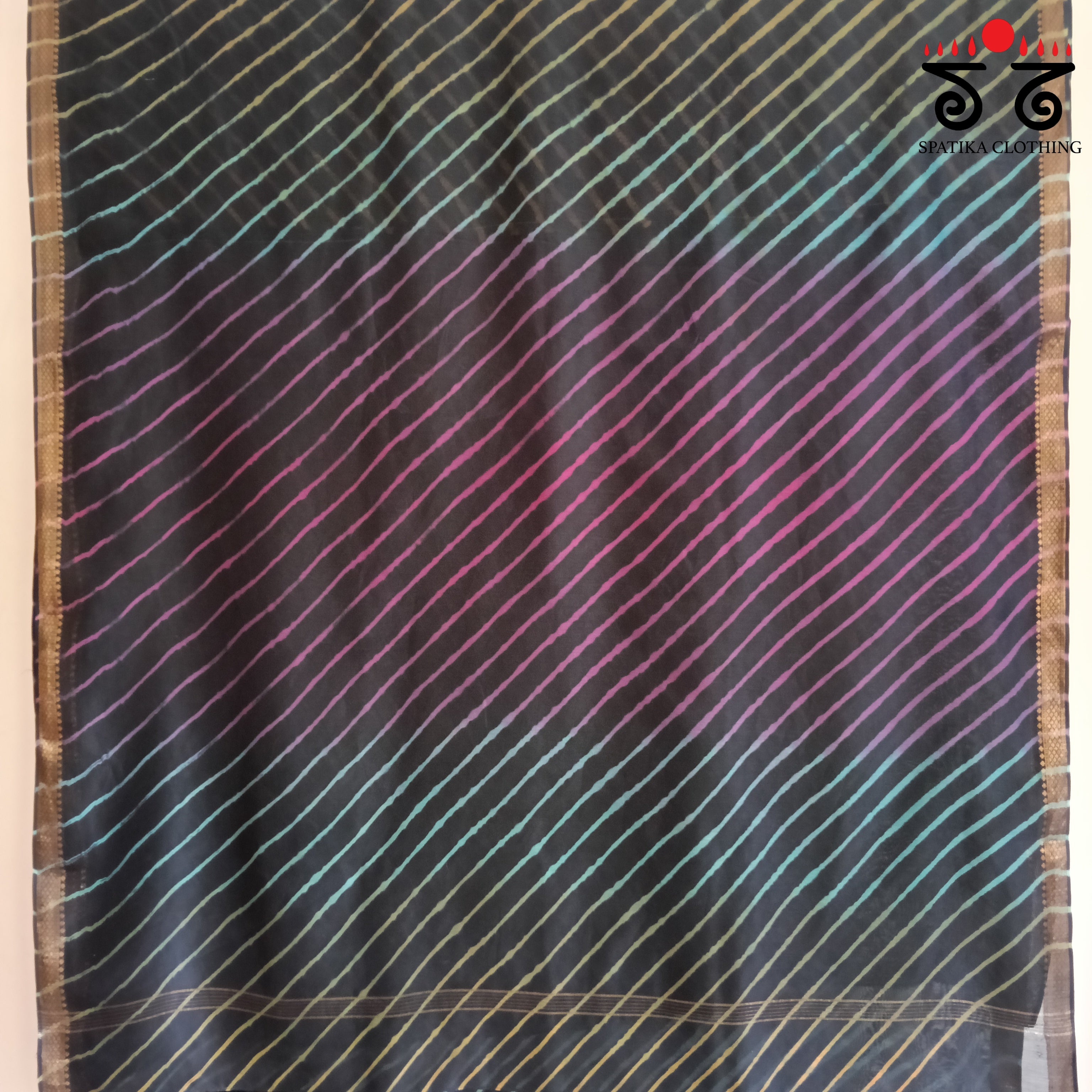 Leheriya on Maheswari silk cotton Saree- New!