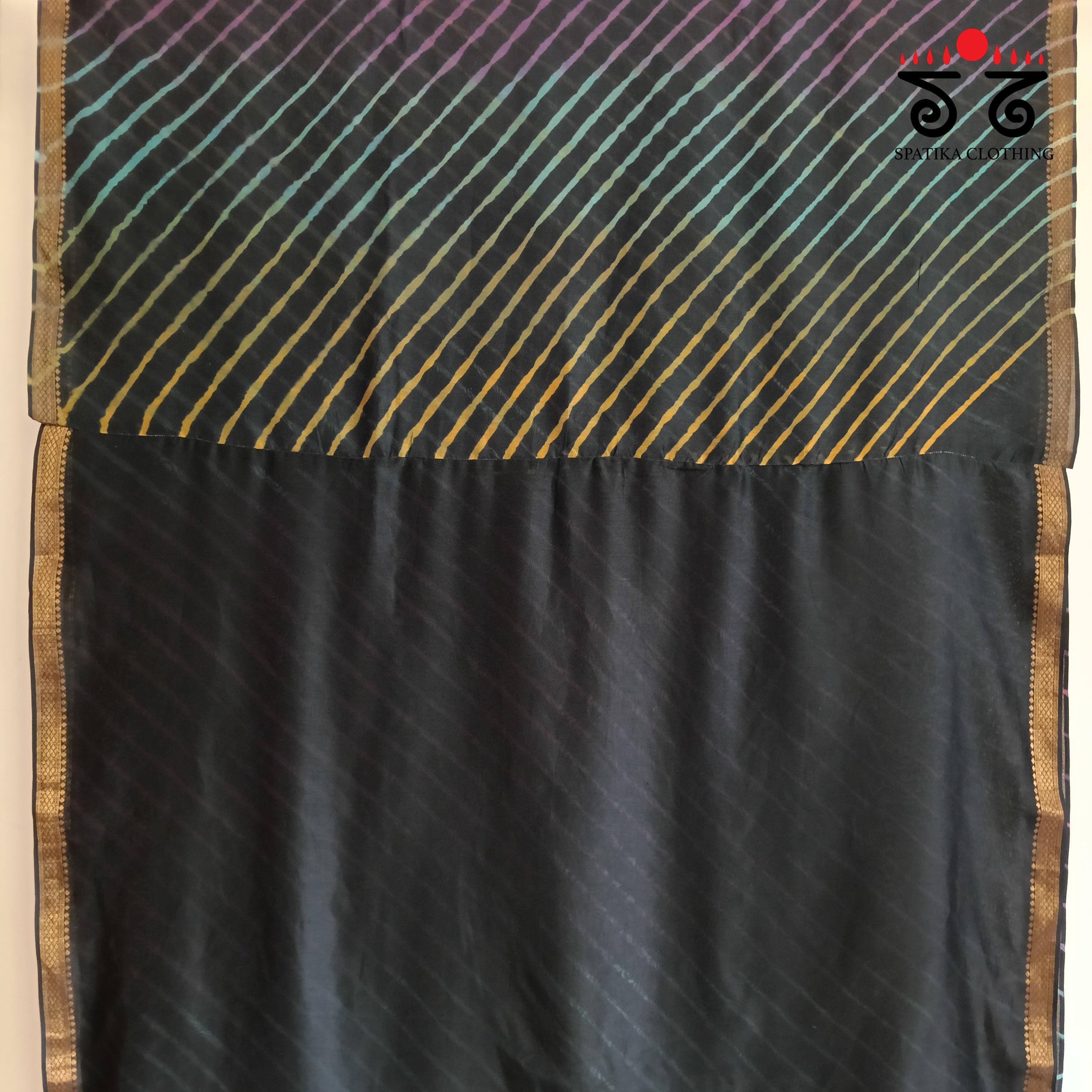 Leheriya on Maheswari silk cotton Saree- New!