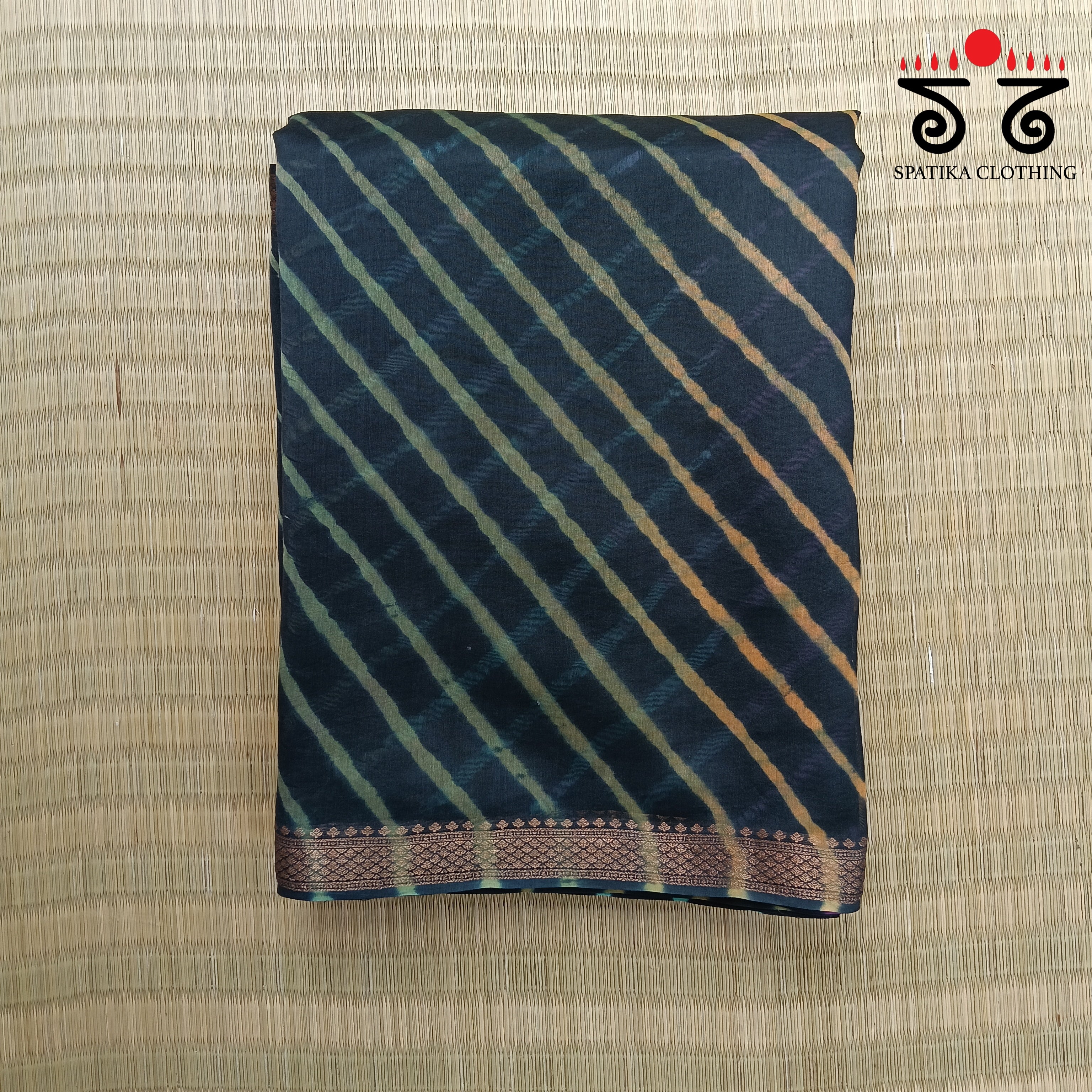 Leheriya on Maheswari silk cotton Saree- New!