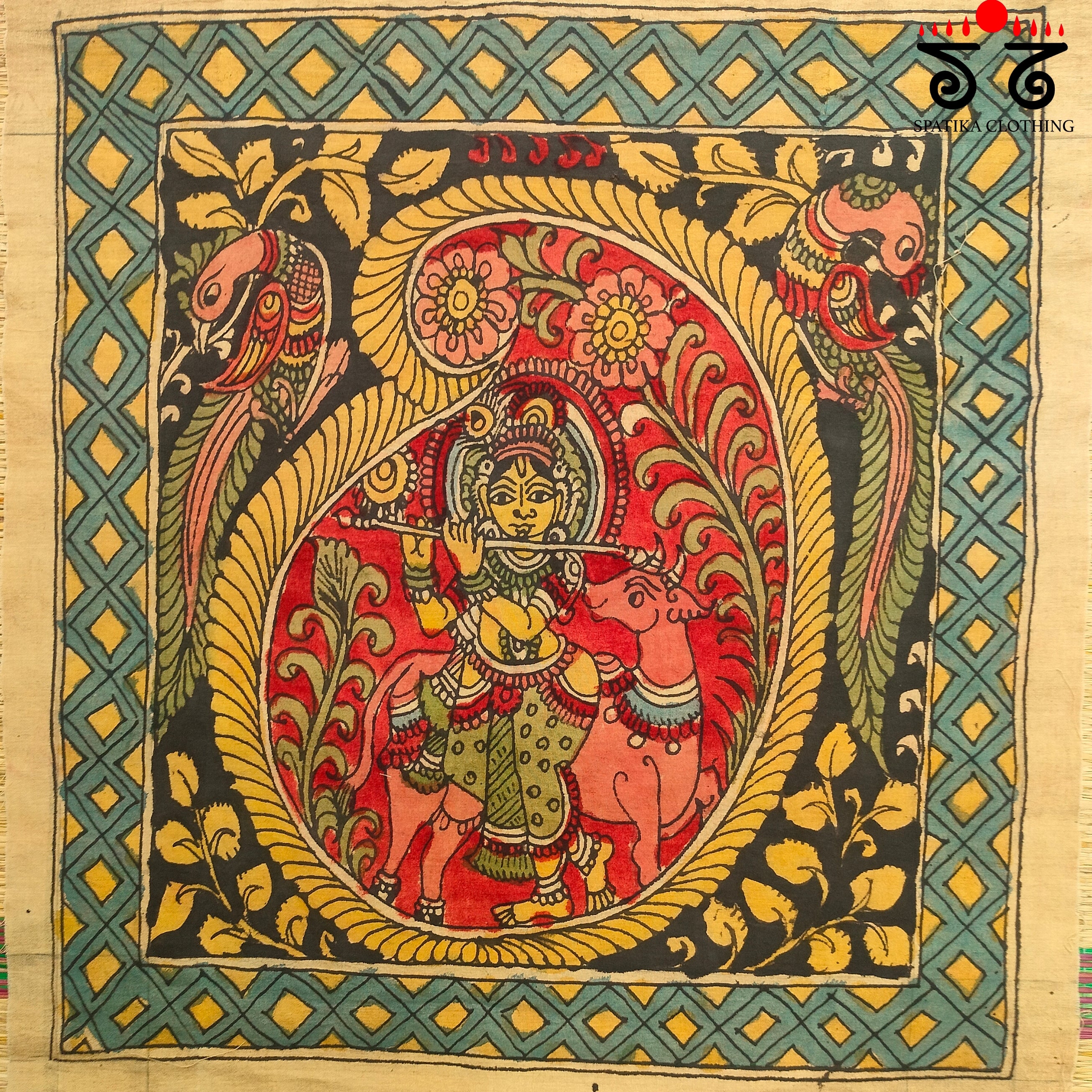 Krishna Venugopala Pen Kalamkari Painting