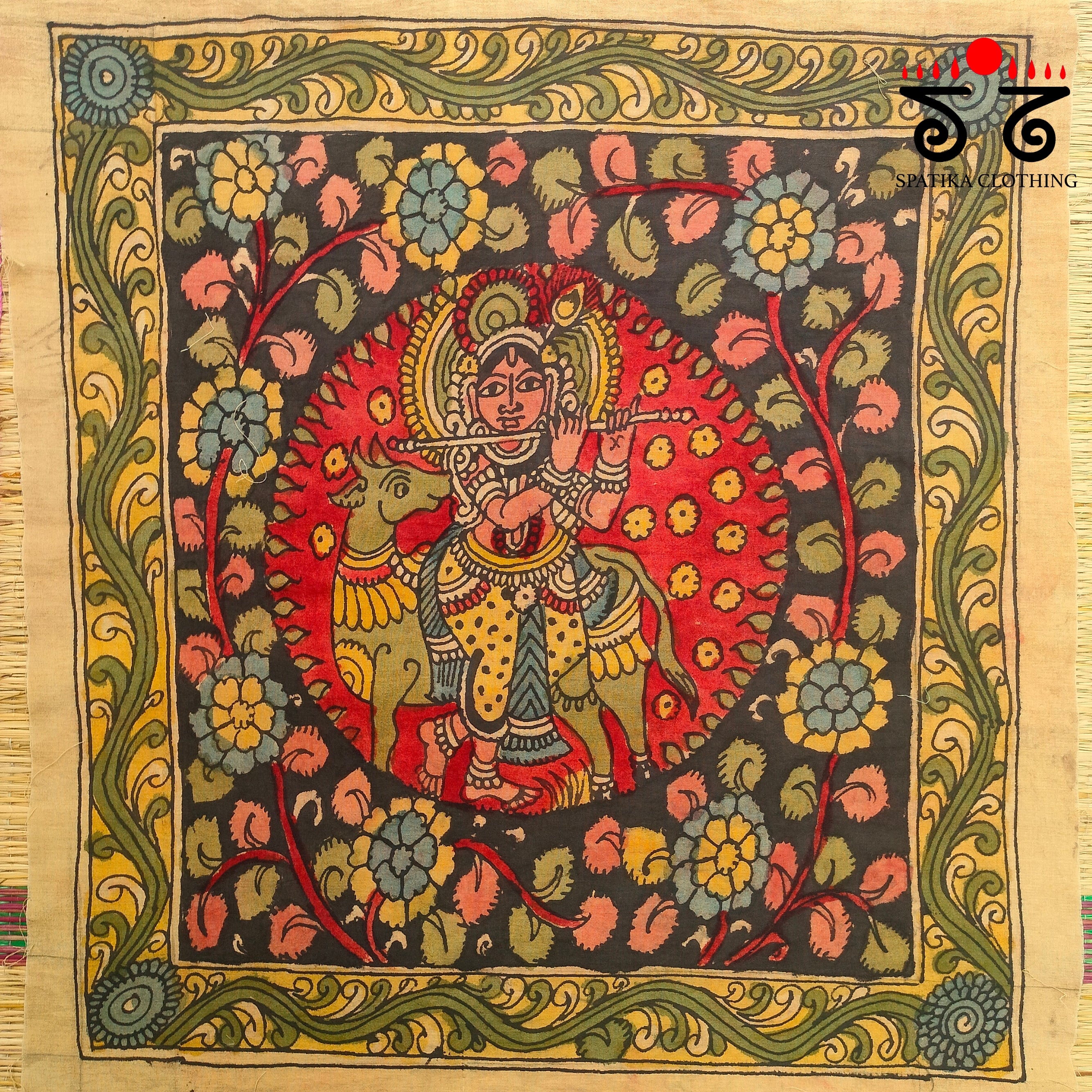 Krishna Venugopala Pen Kalamkari Painting