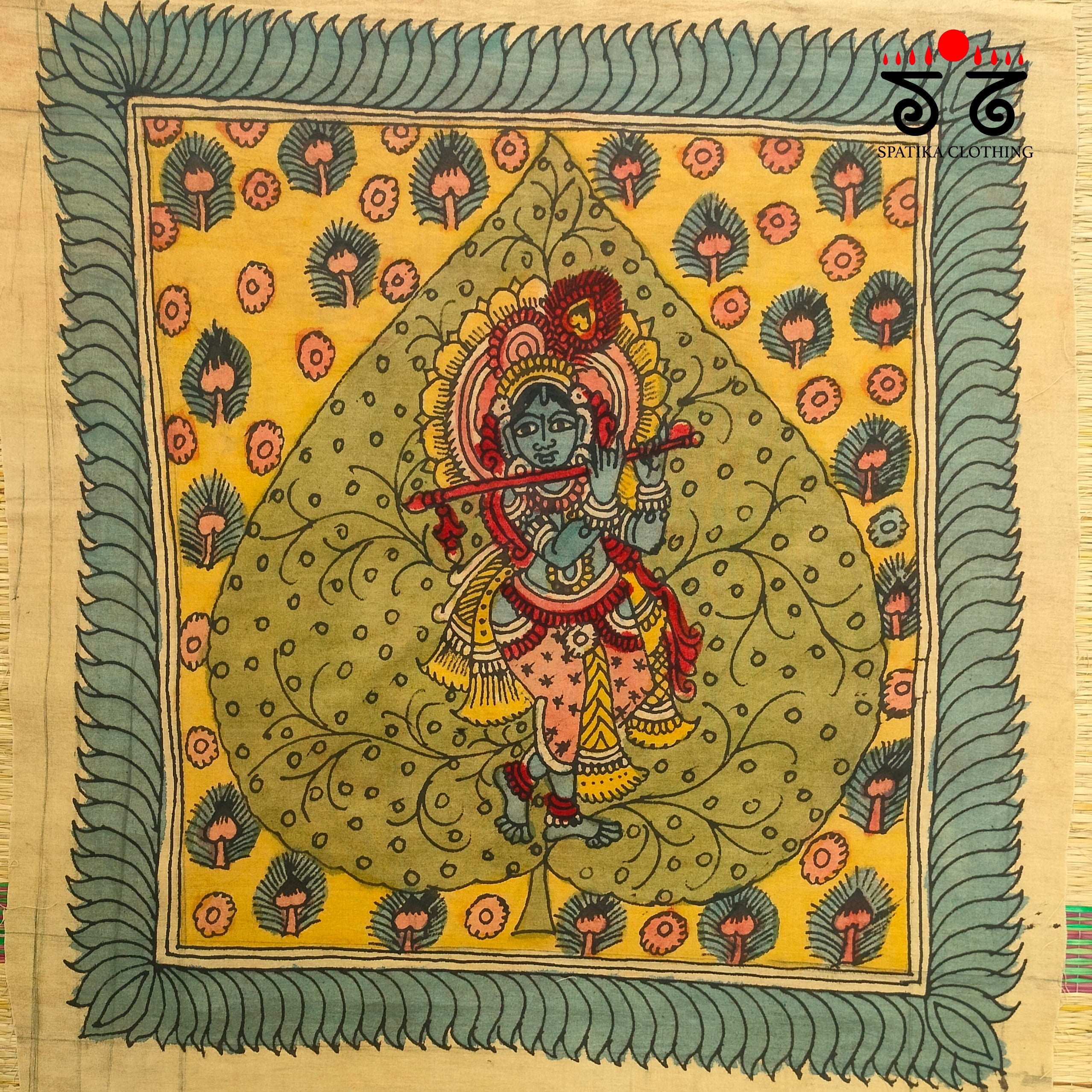 Vatapatrashayee Krishna -Pen Kalamkari Painting