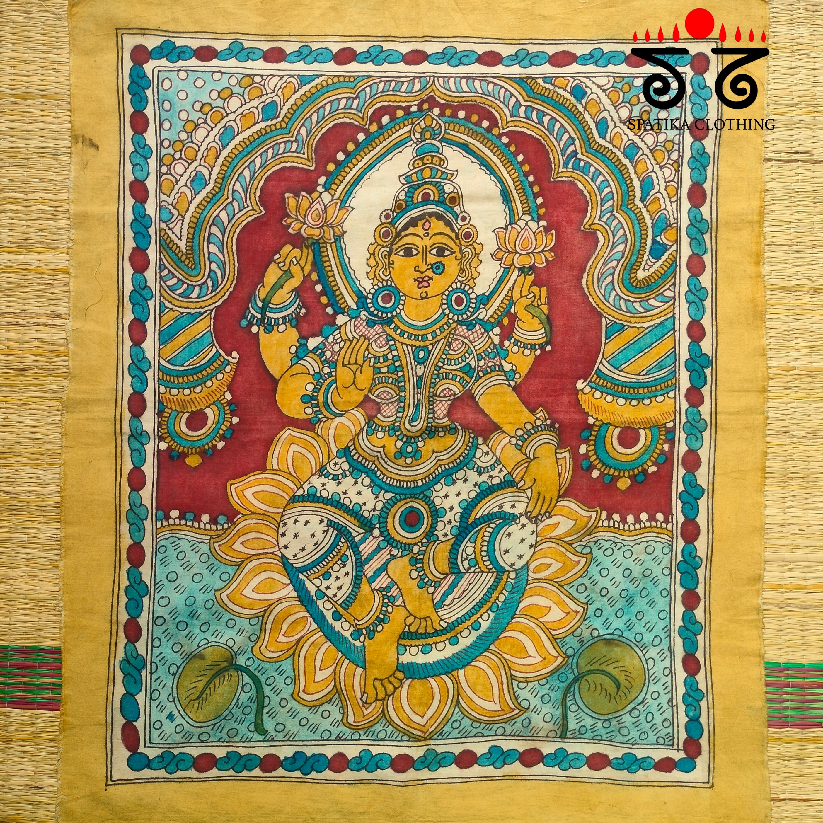 Goddess Lakshmi-Pen Kalamkari Painting