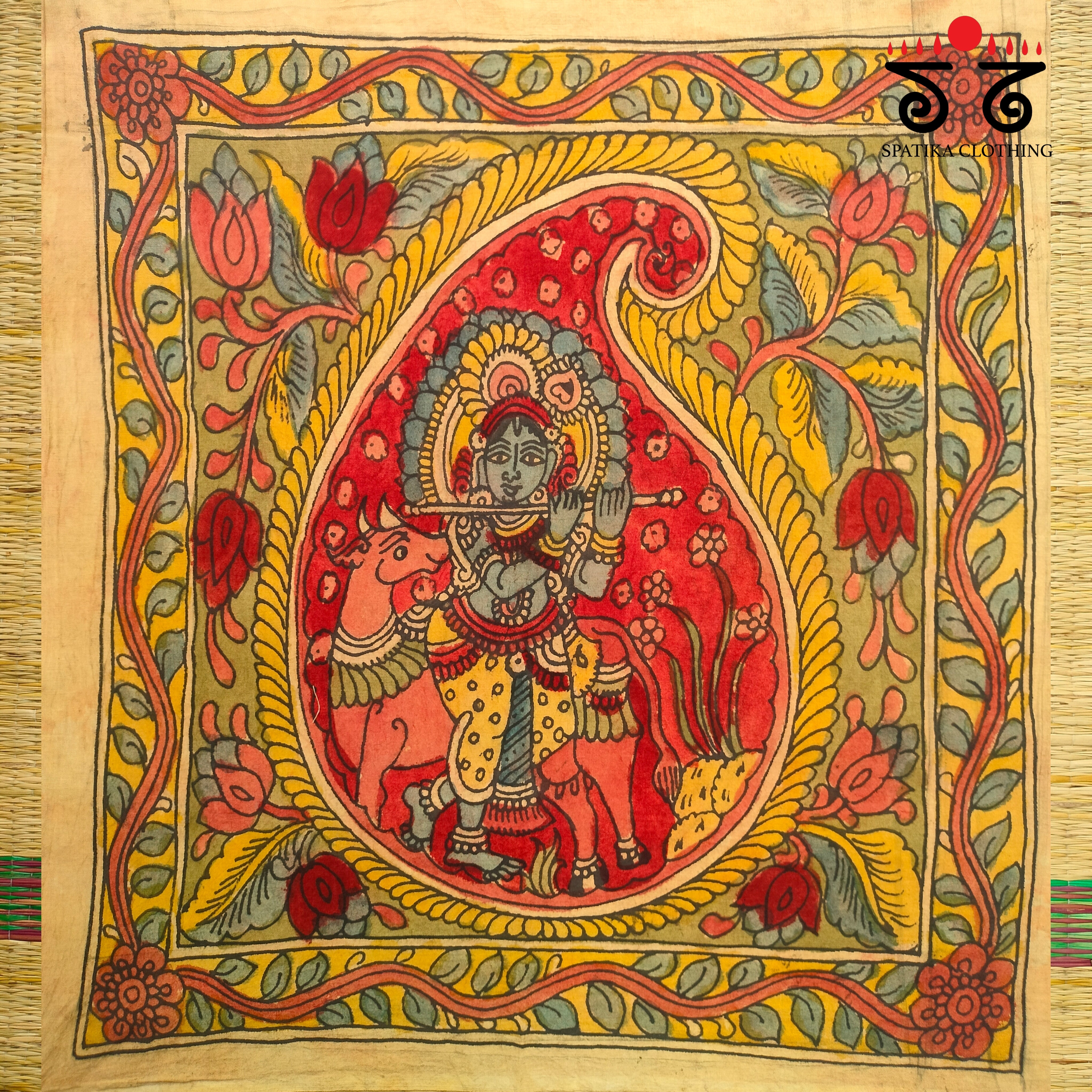 Krishna Venugopala Pen Kalamkari Painting