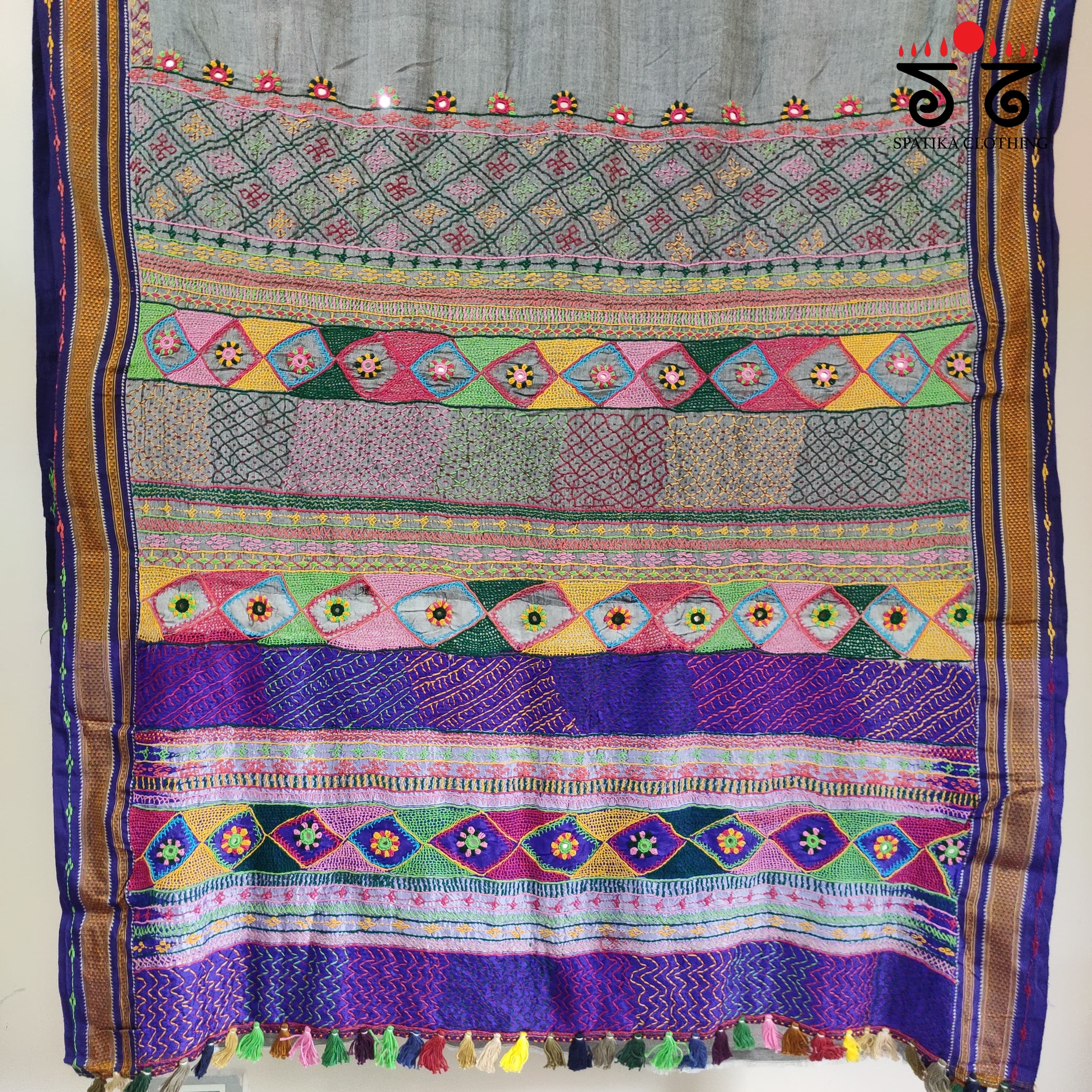 Lambani Handembroidery On ILkal Saree