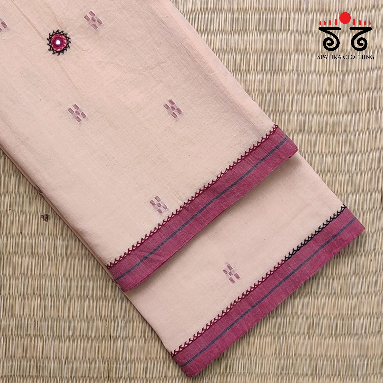 Lambani Handembroidered Jamdhani cotton saree