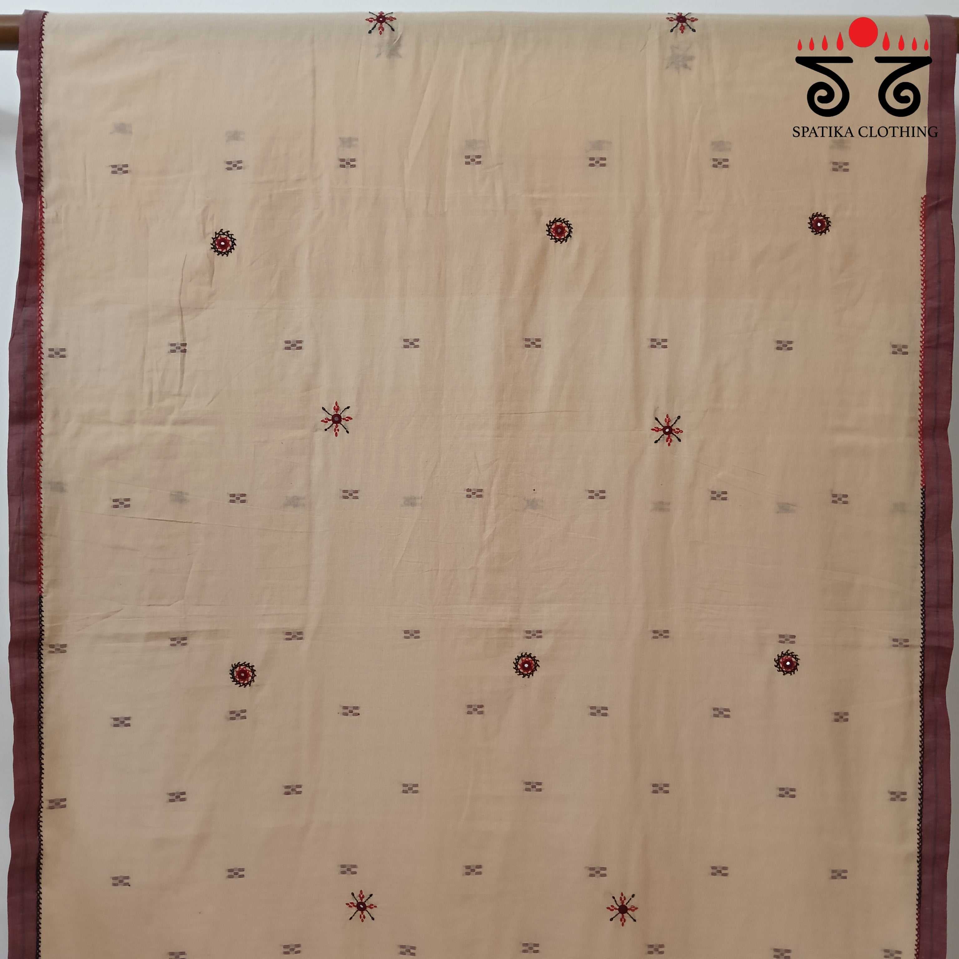 Lambani Handembroidered Jamdhani cotton saree