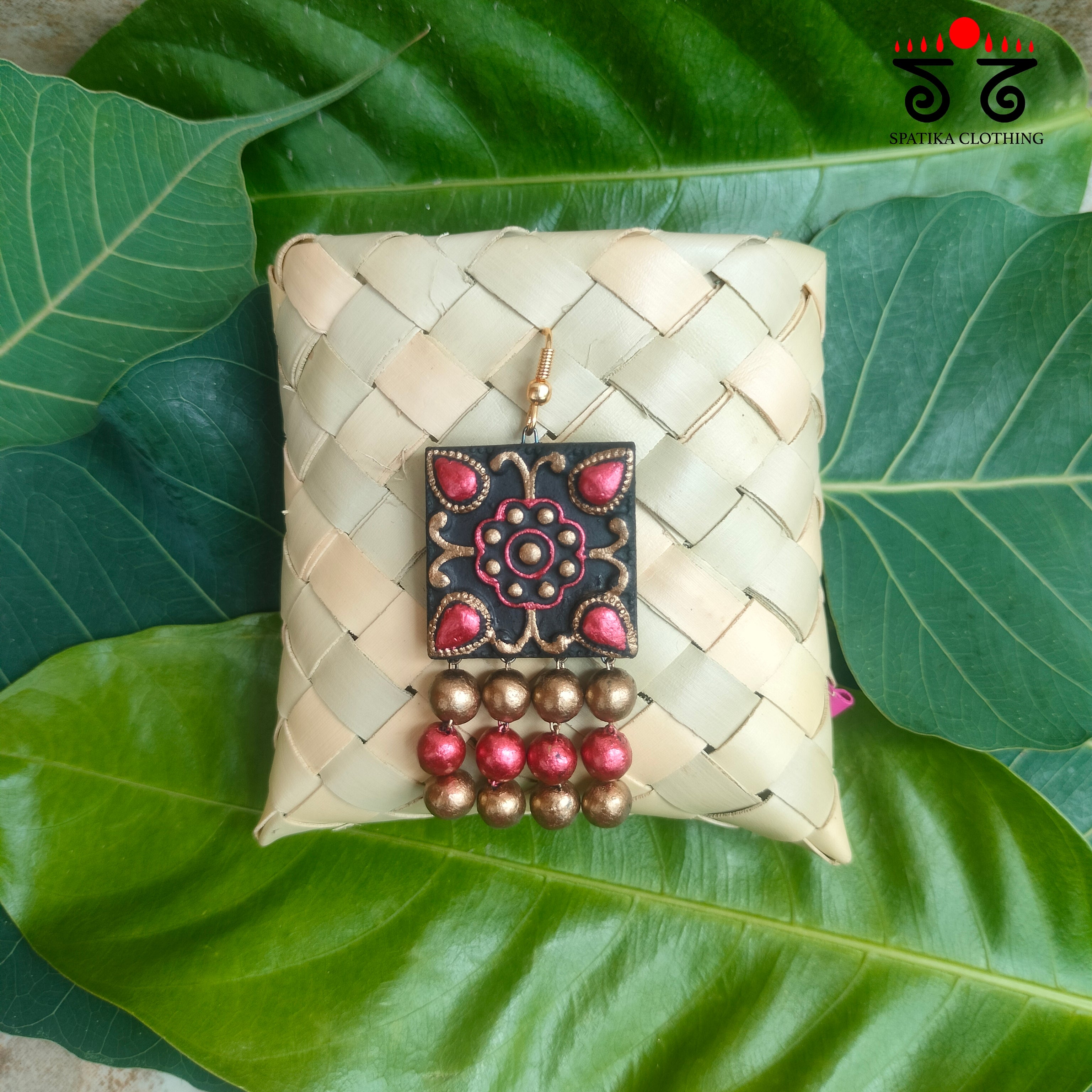 Square Terracotta Earring