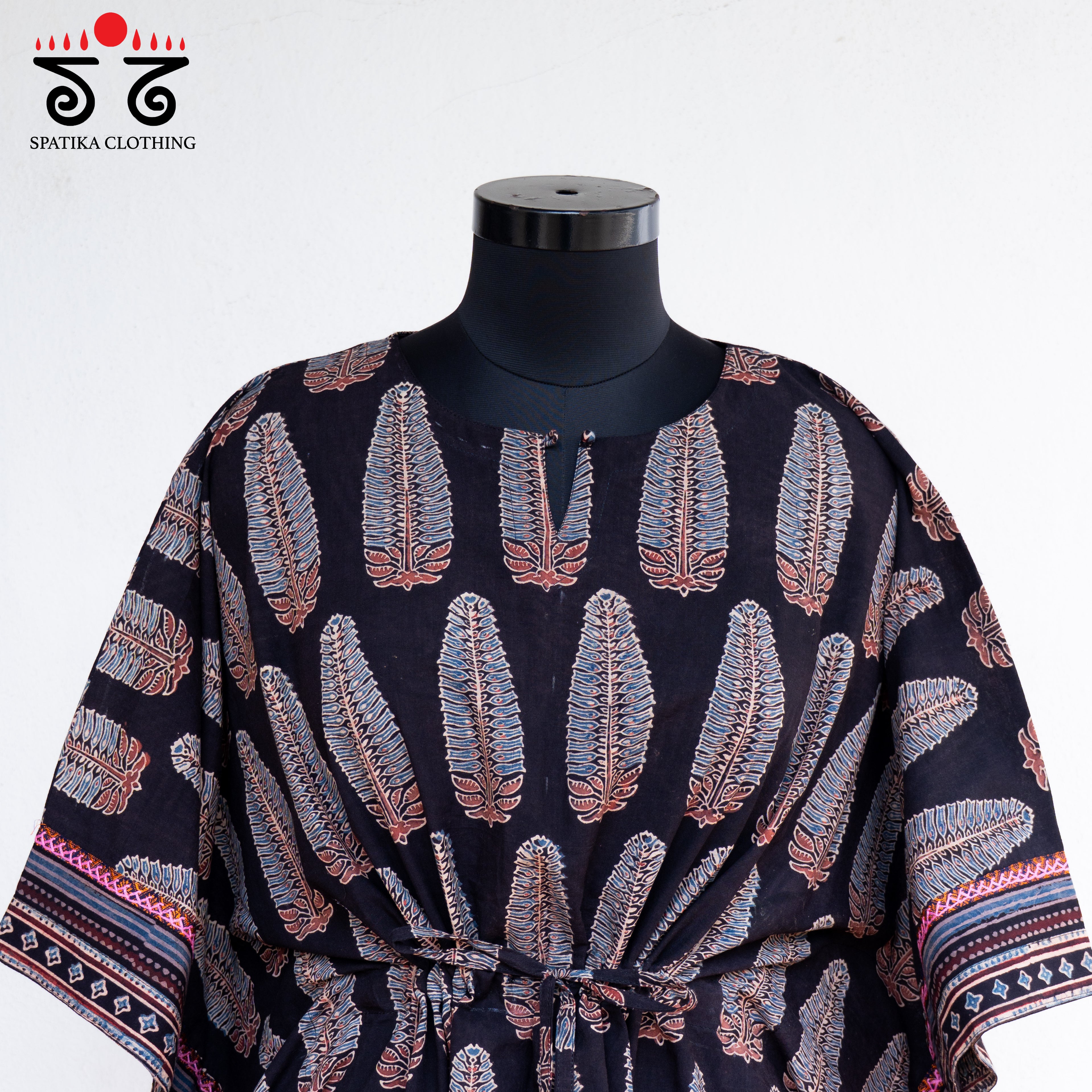 Hand=embroidered Kaftan Top