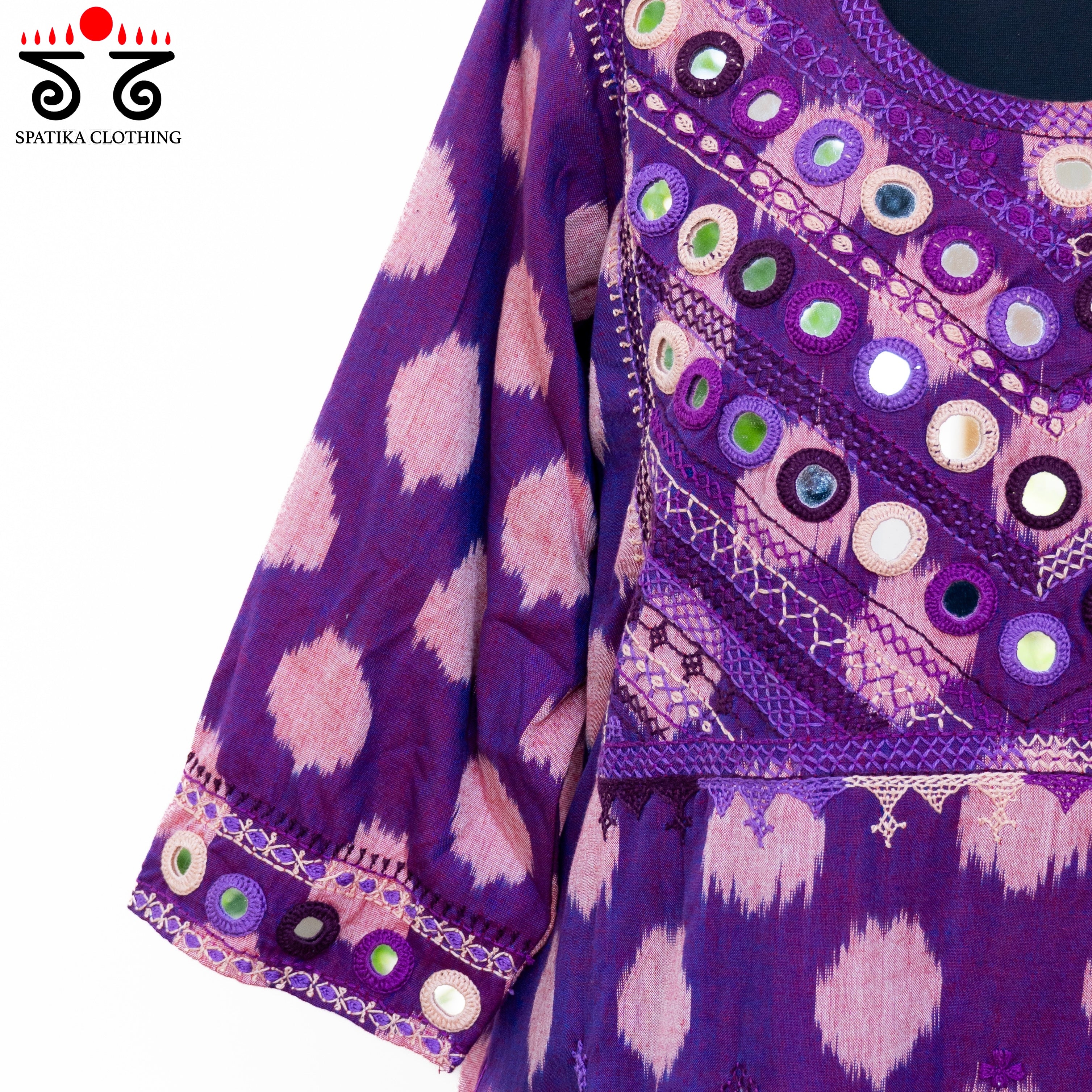 Ikat Hand-embroidered Kurta