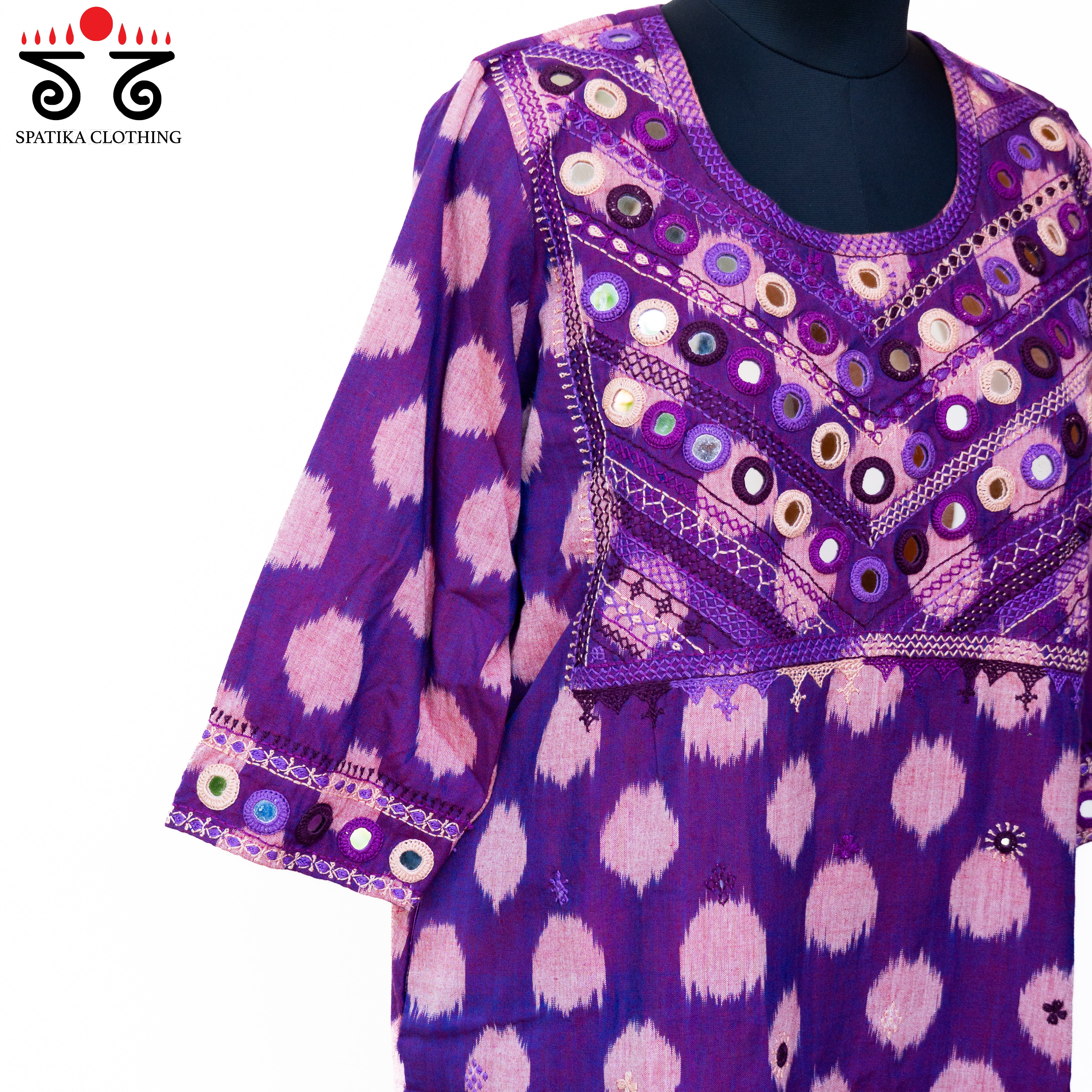 Ikat Hand-embroidered Kurta