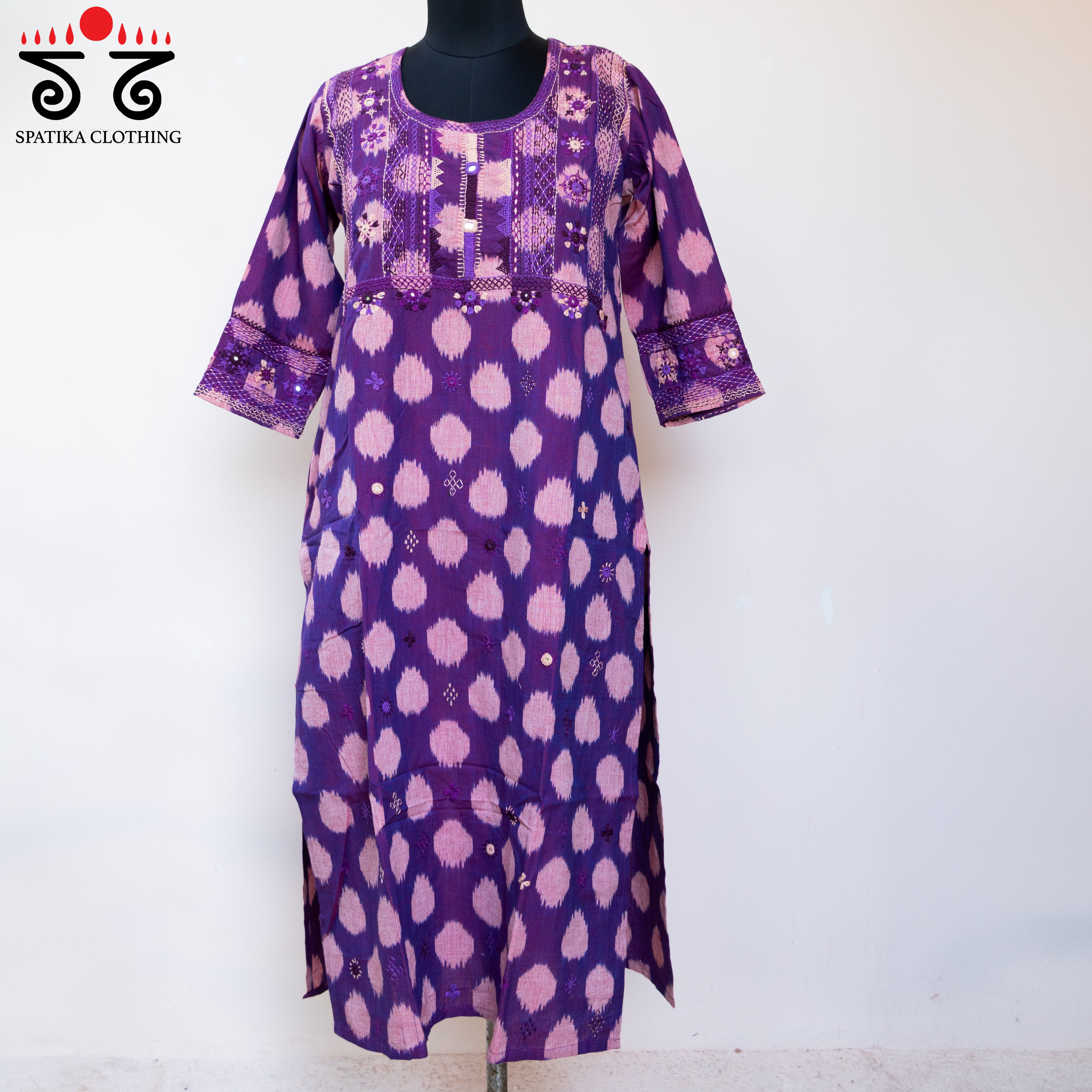 Ikat Hand-embroidered Kurta