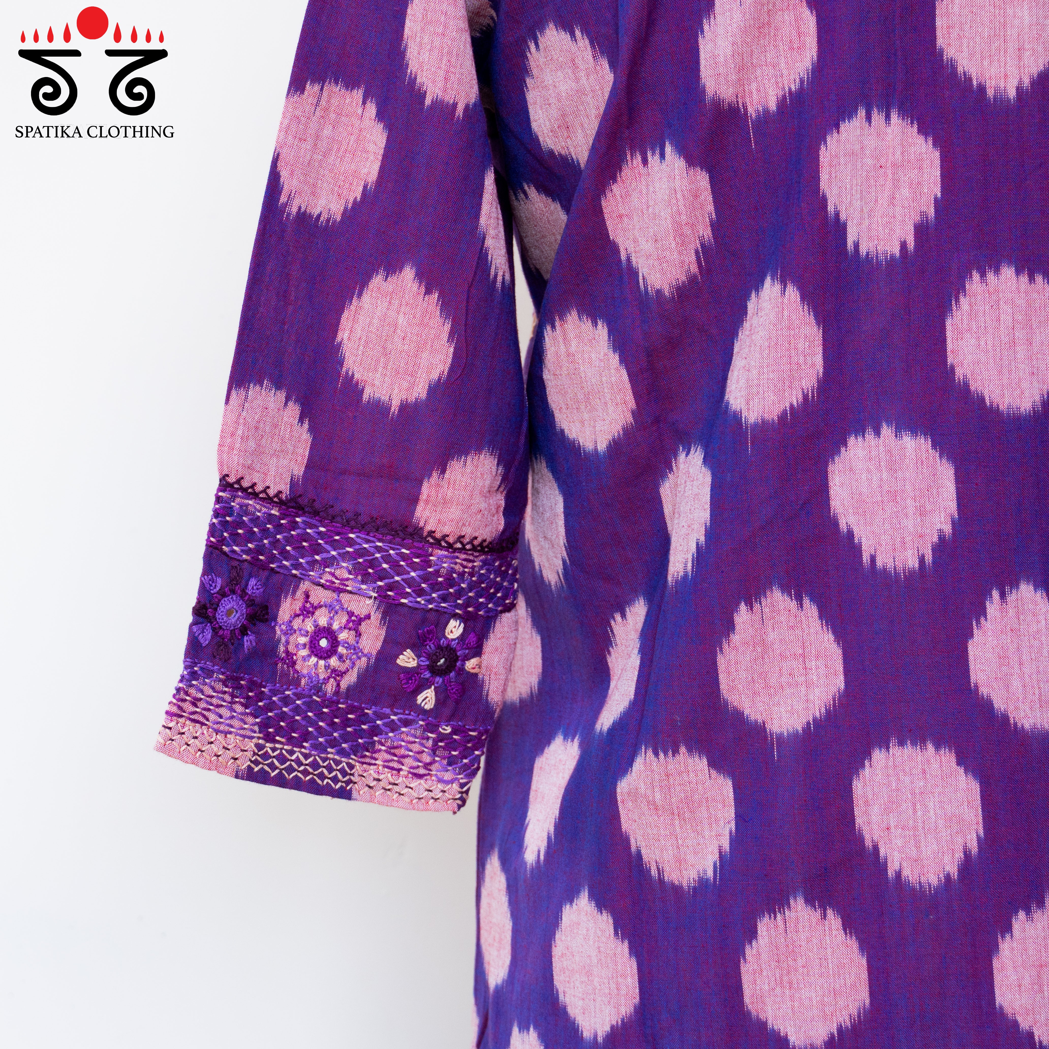 Ikat Hand-embroidered Kurta