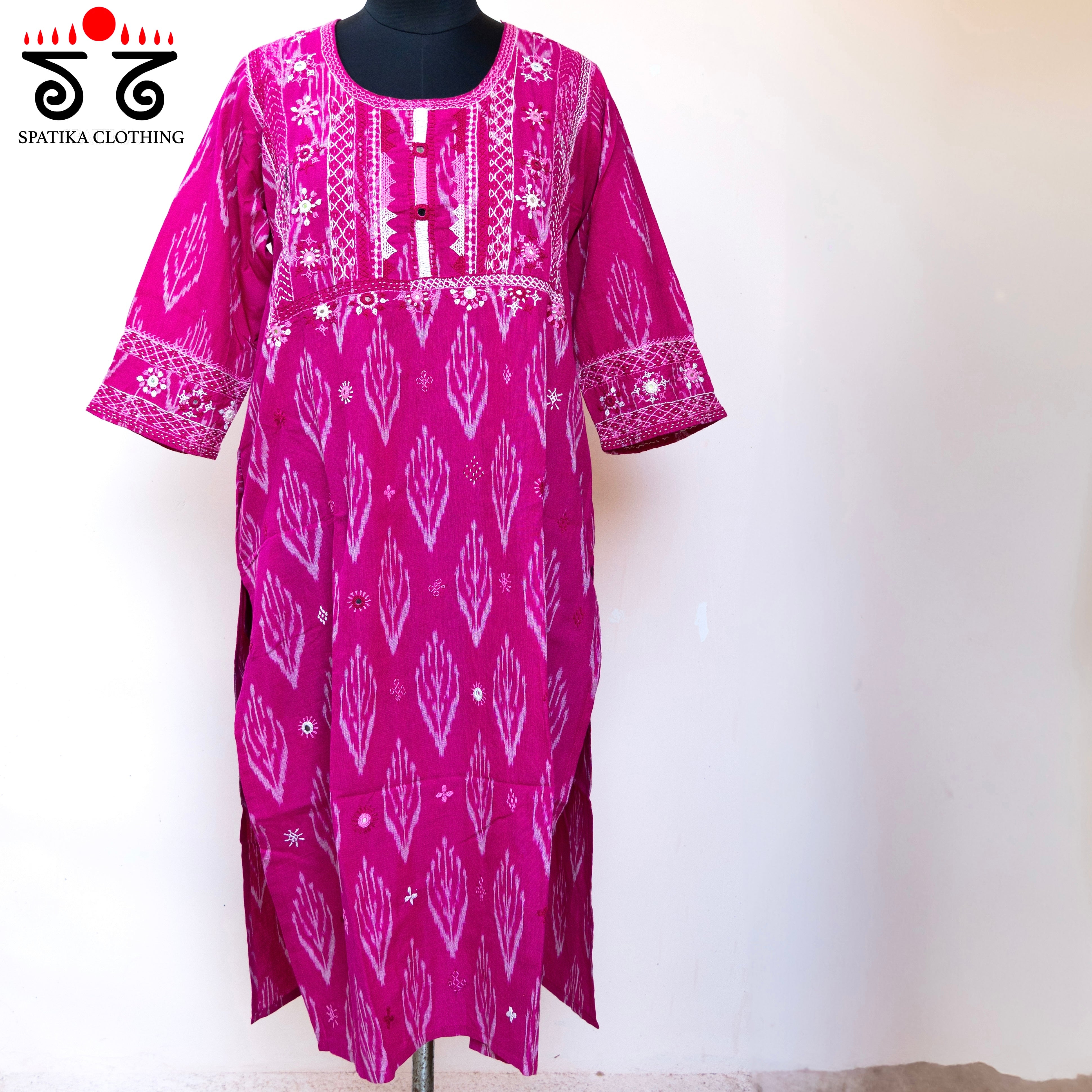 Ikat Hand-embroidered Kurta