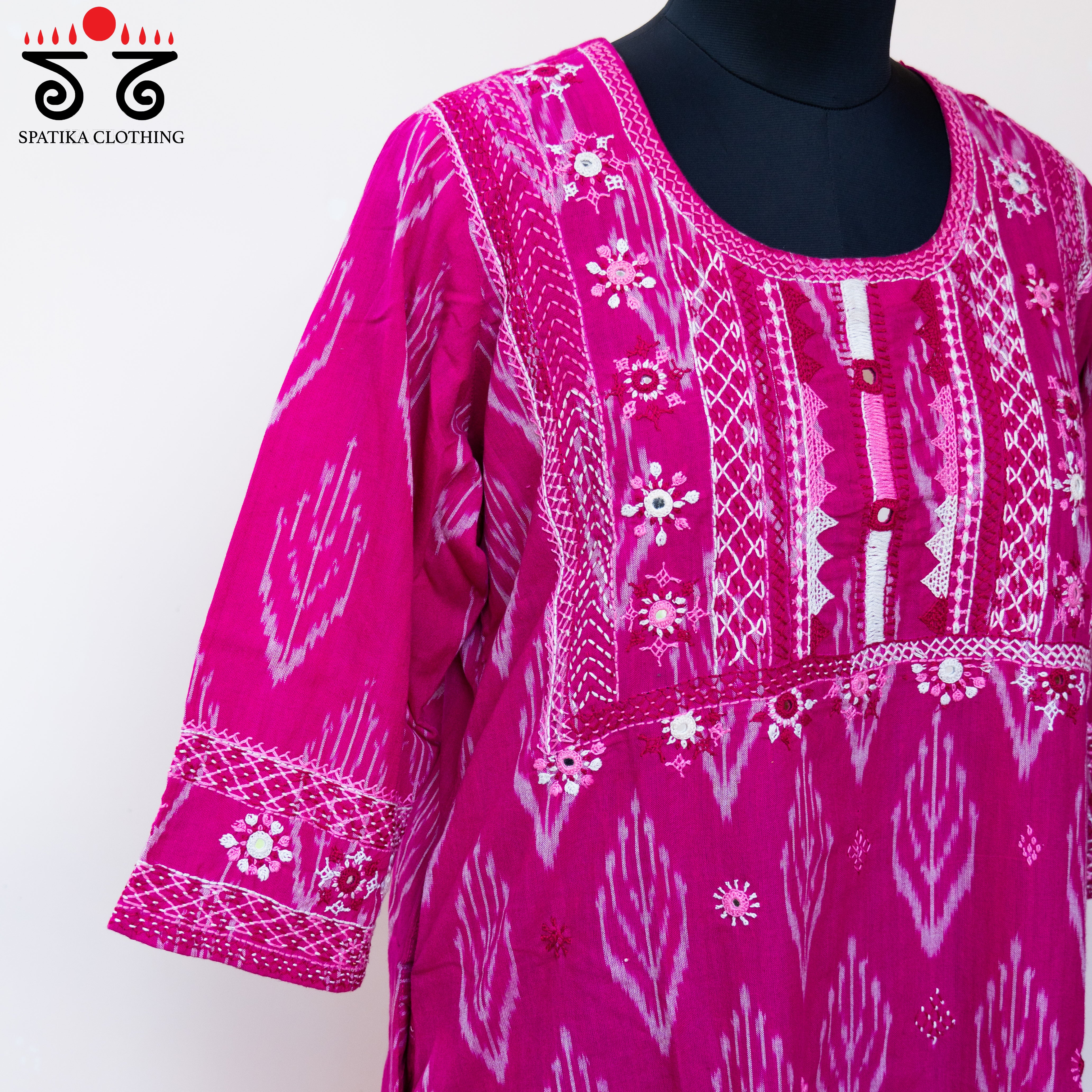 Ikat Hand-embroidered Kurta