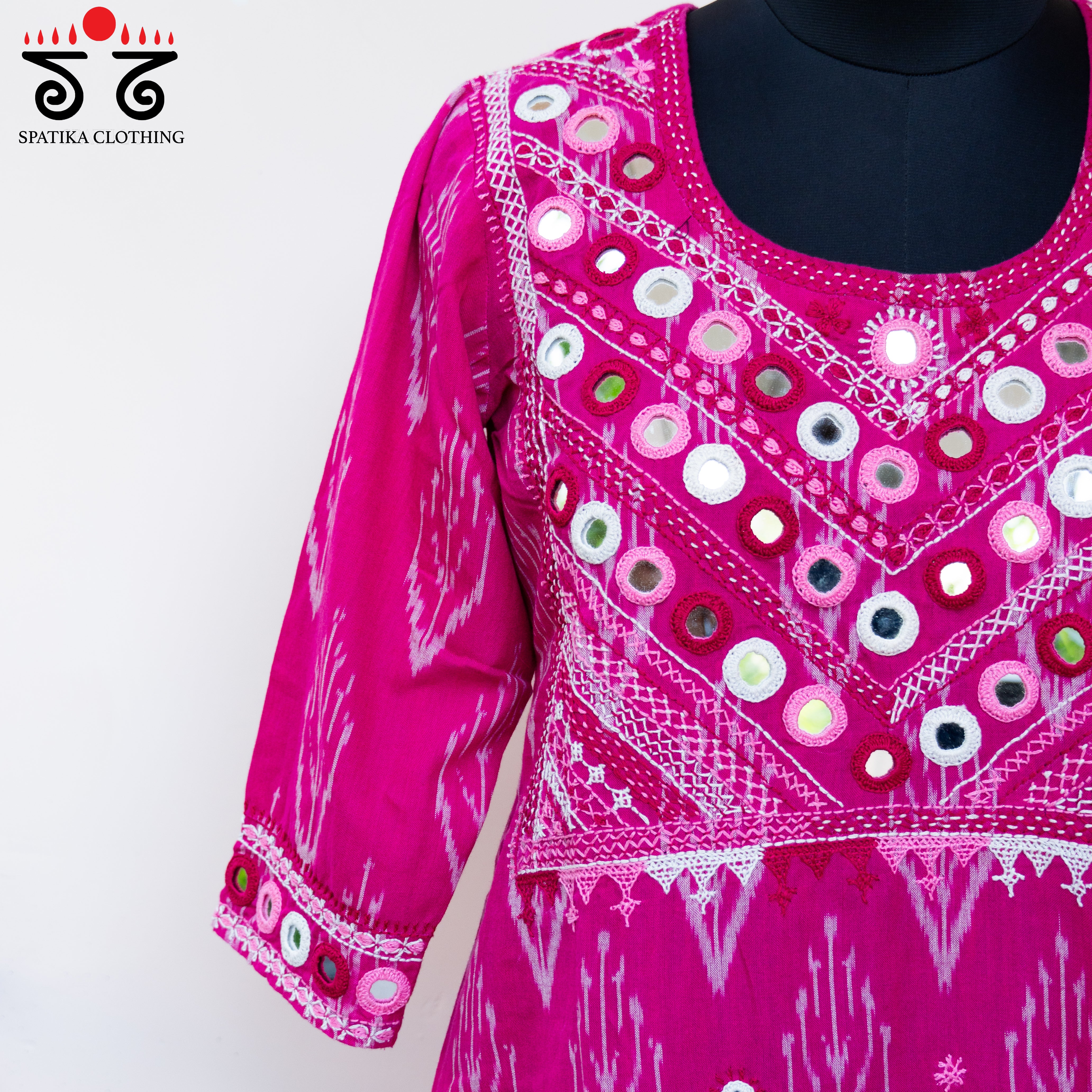 Ikat Hand-embroidered Kurta