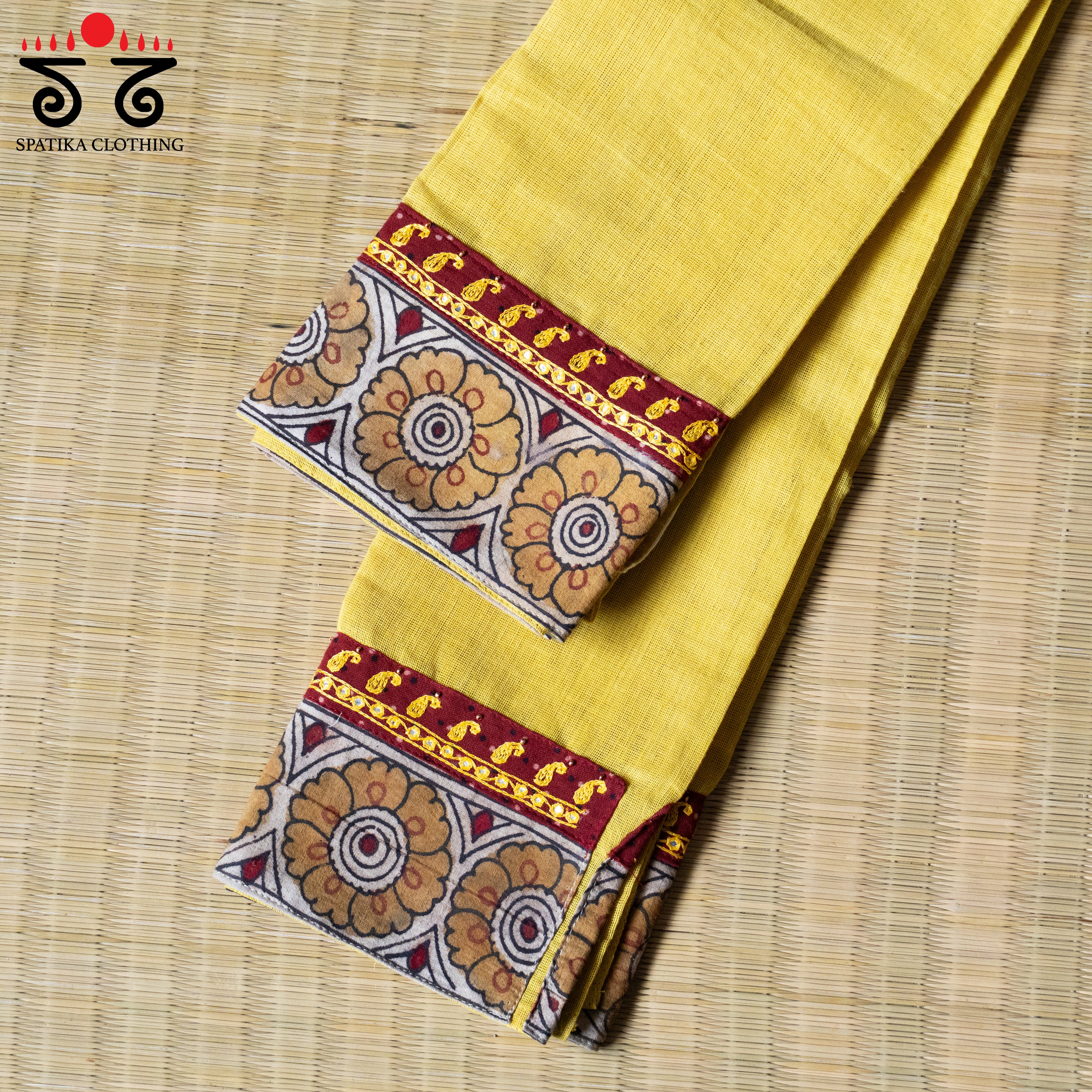 Kalamkari Hand Embroidered Blouse Fabric