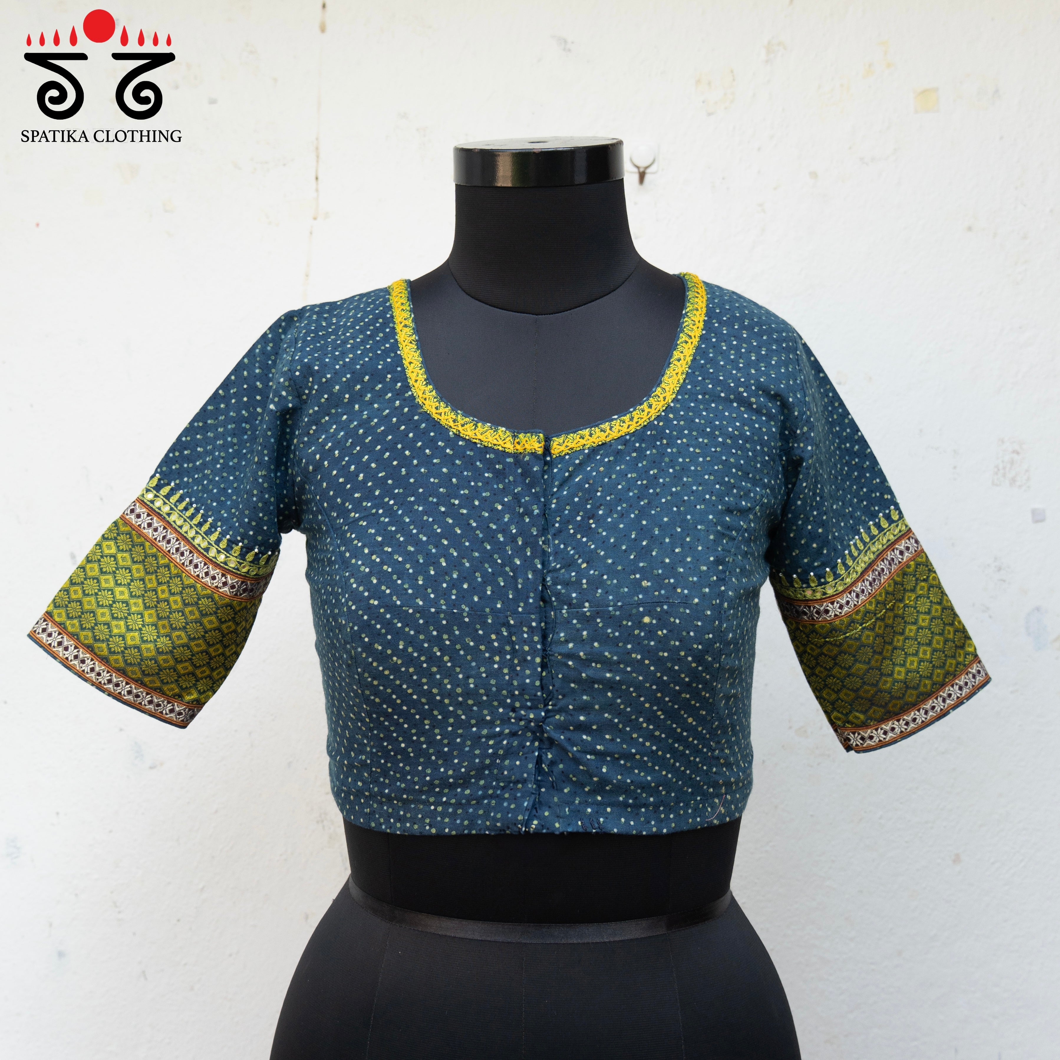 Ajrak Khun Handembroidered Blouse
