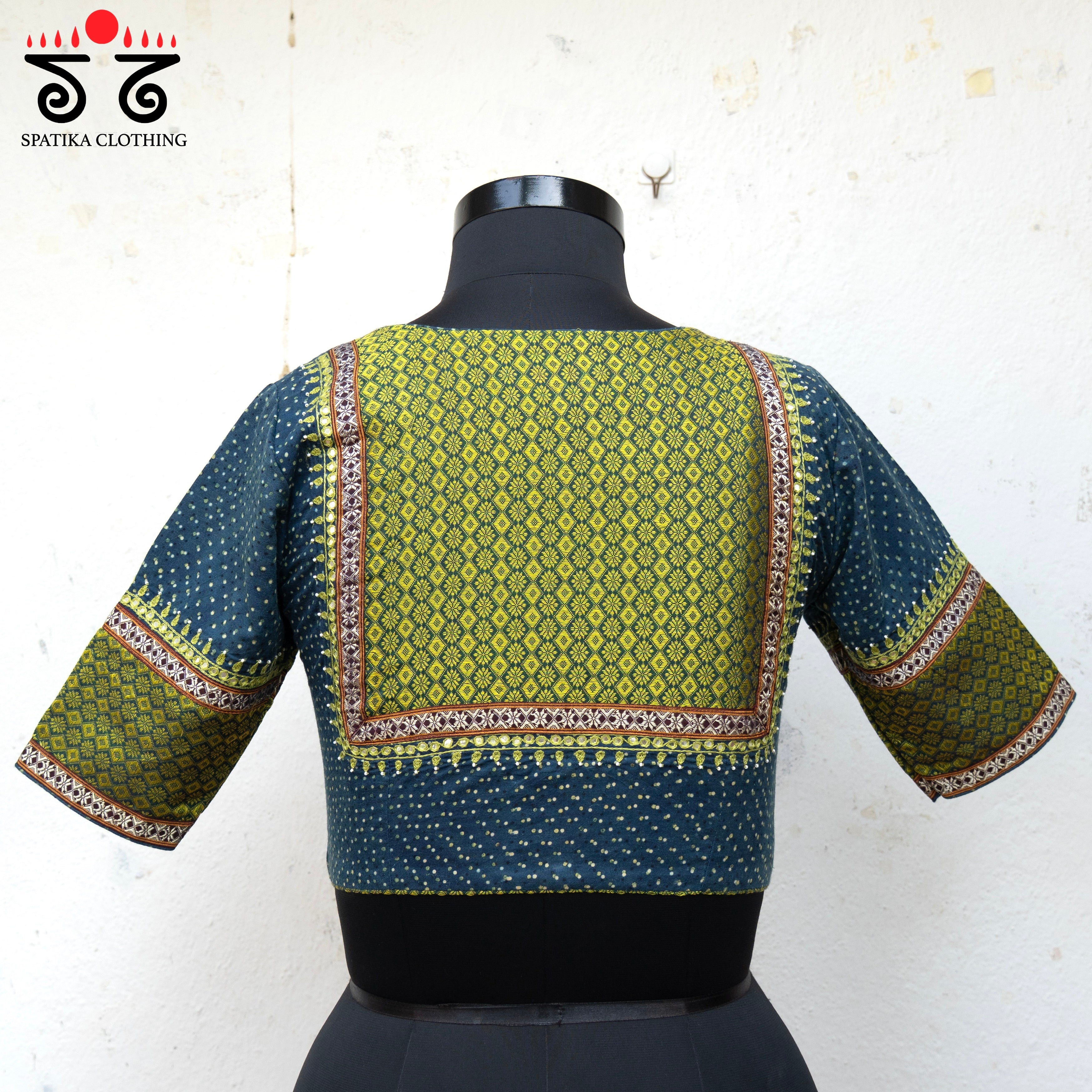 Ajrak Khun Handembroidered Blouse