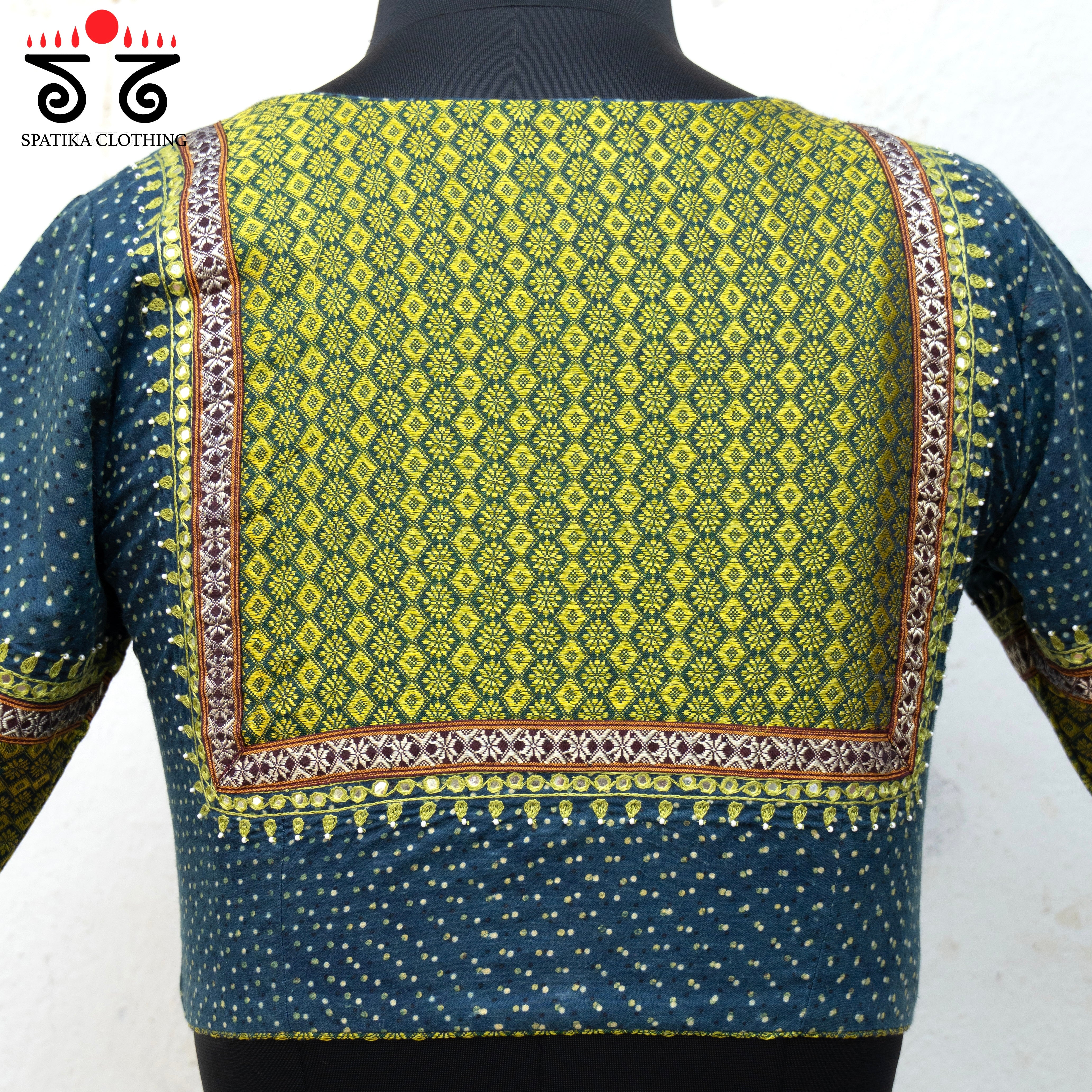 Ajrak Khun Handembroidered Blouse