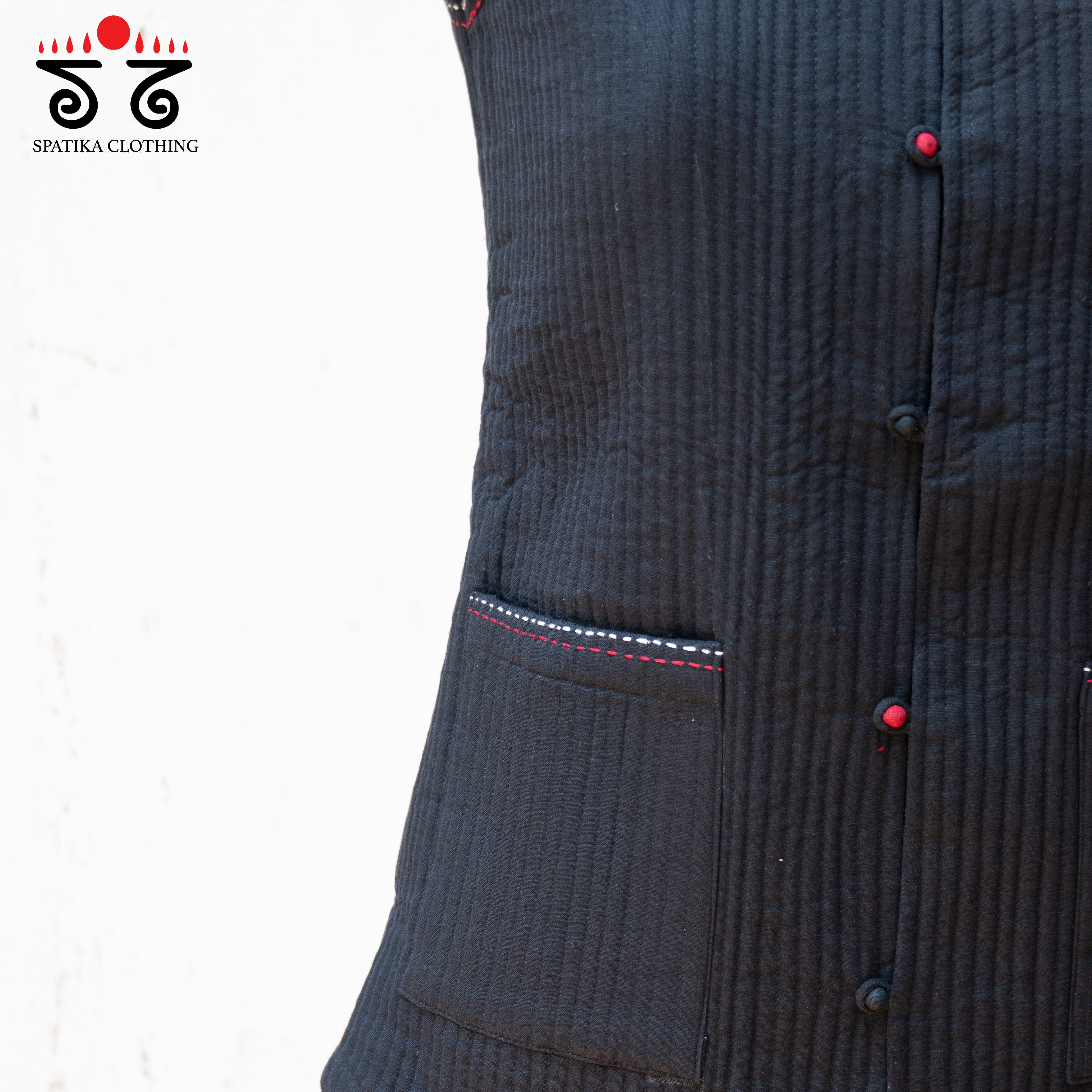 KANTHA HANDEMBROIDERED QUILTED JACKET
