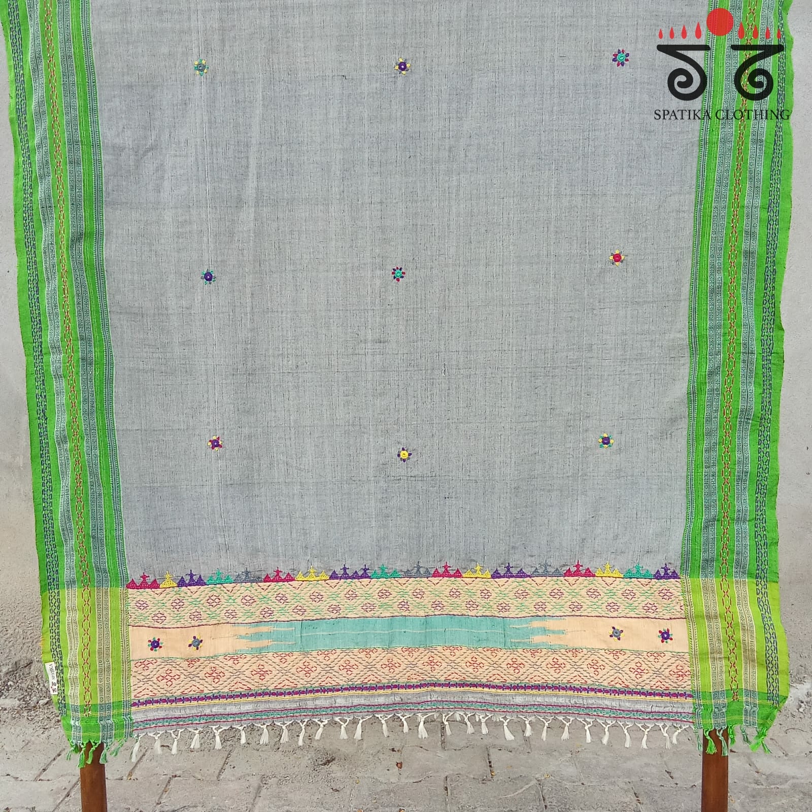 Lambani Hand - Embroidery on Ilkal Dupatta