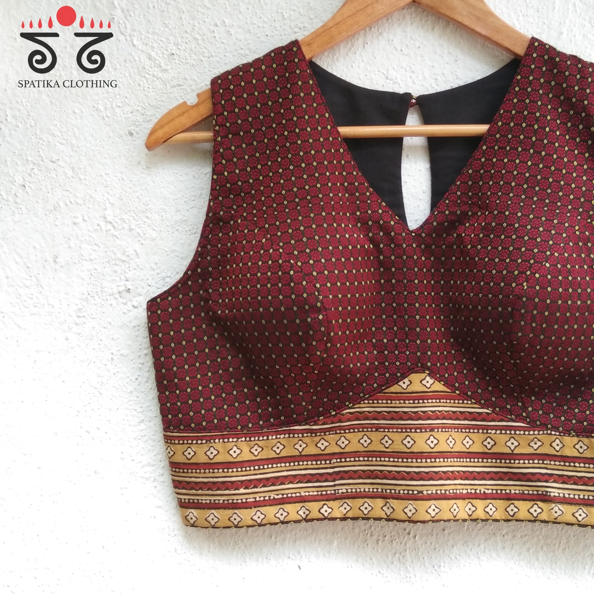 Khun - Ajrak Padded Sleeveless Blouse