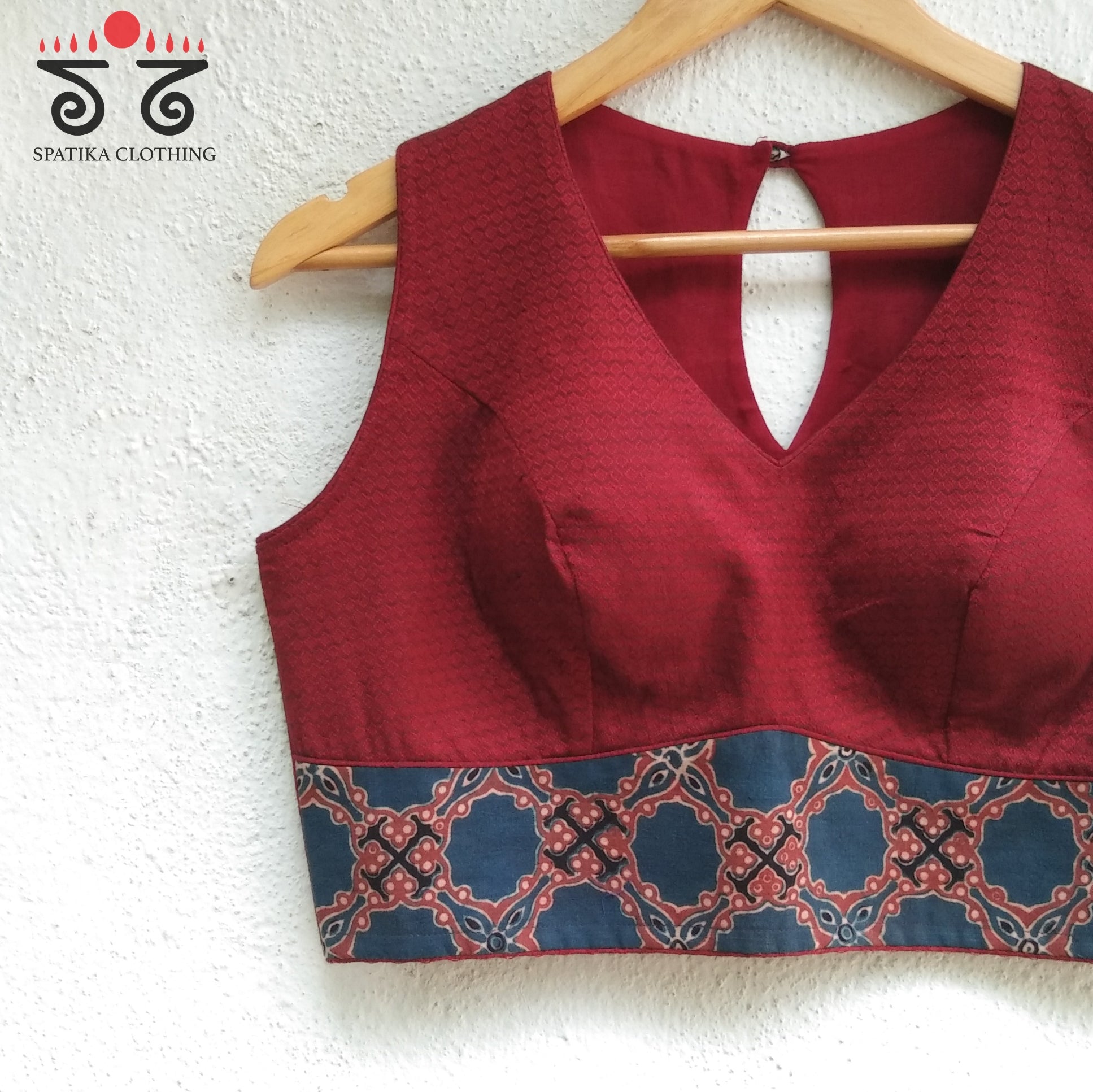 Khun - Ajrak Padded Sleeveless Blouse