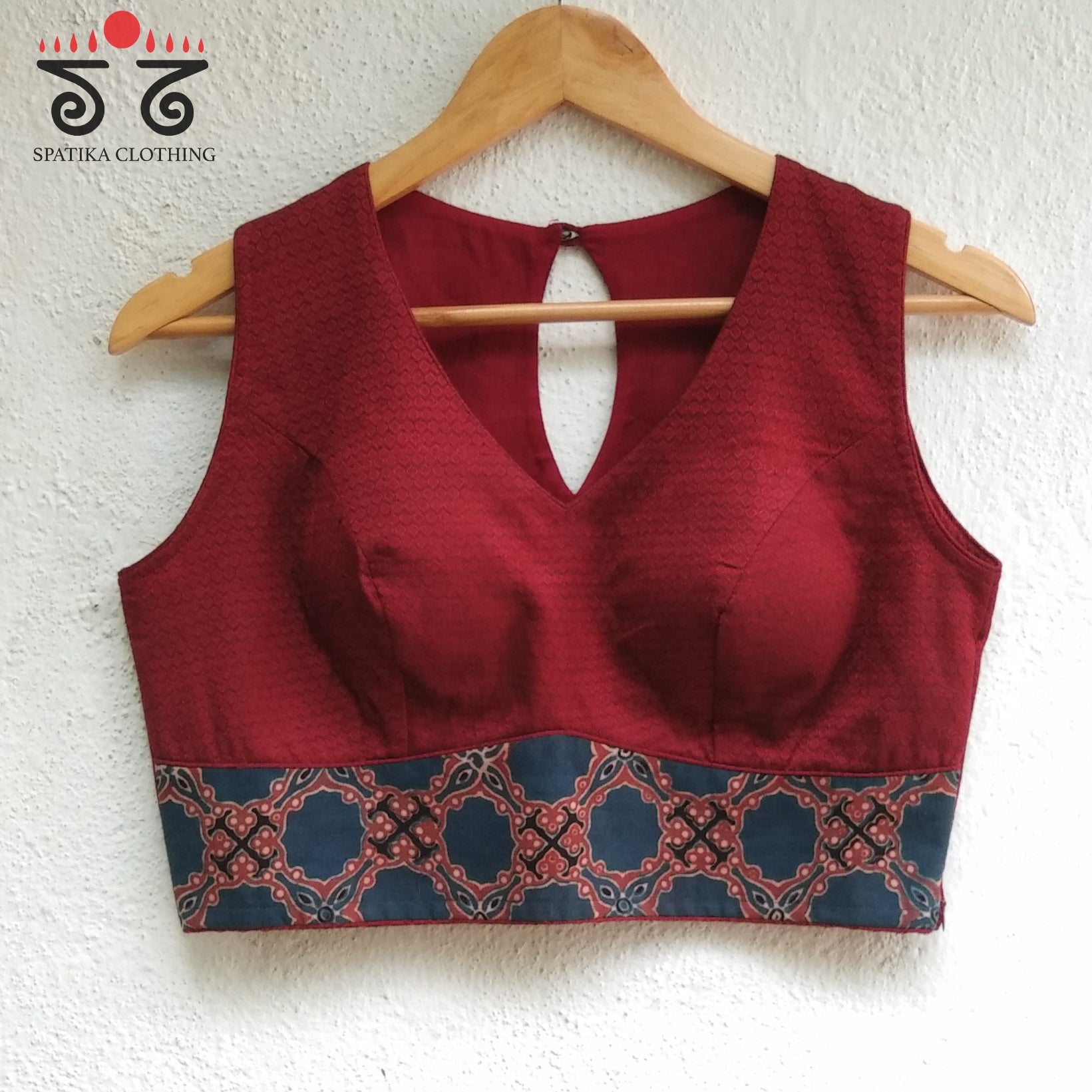 Khun - Ajrak Padded Sleeveless Blouse