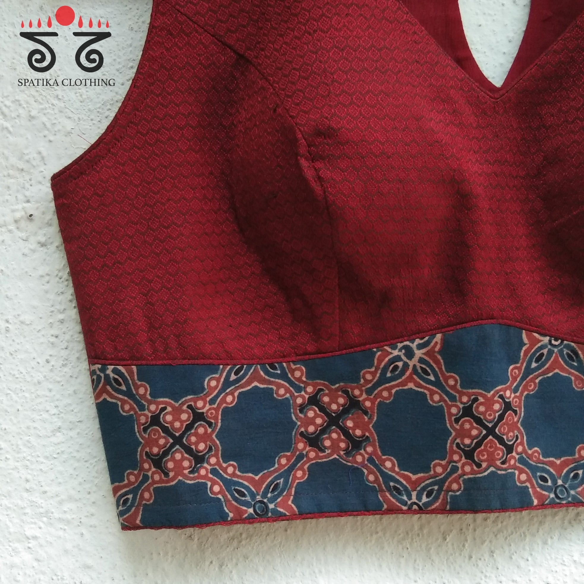 Khun - Ajrak Padded Sleeveless Blouse