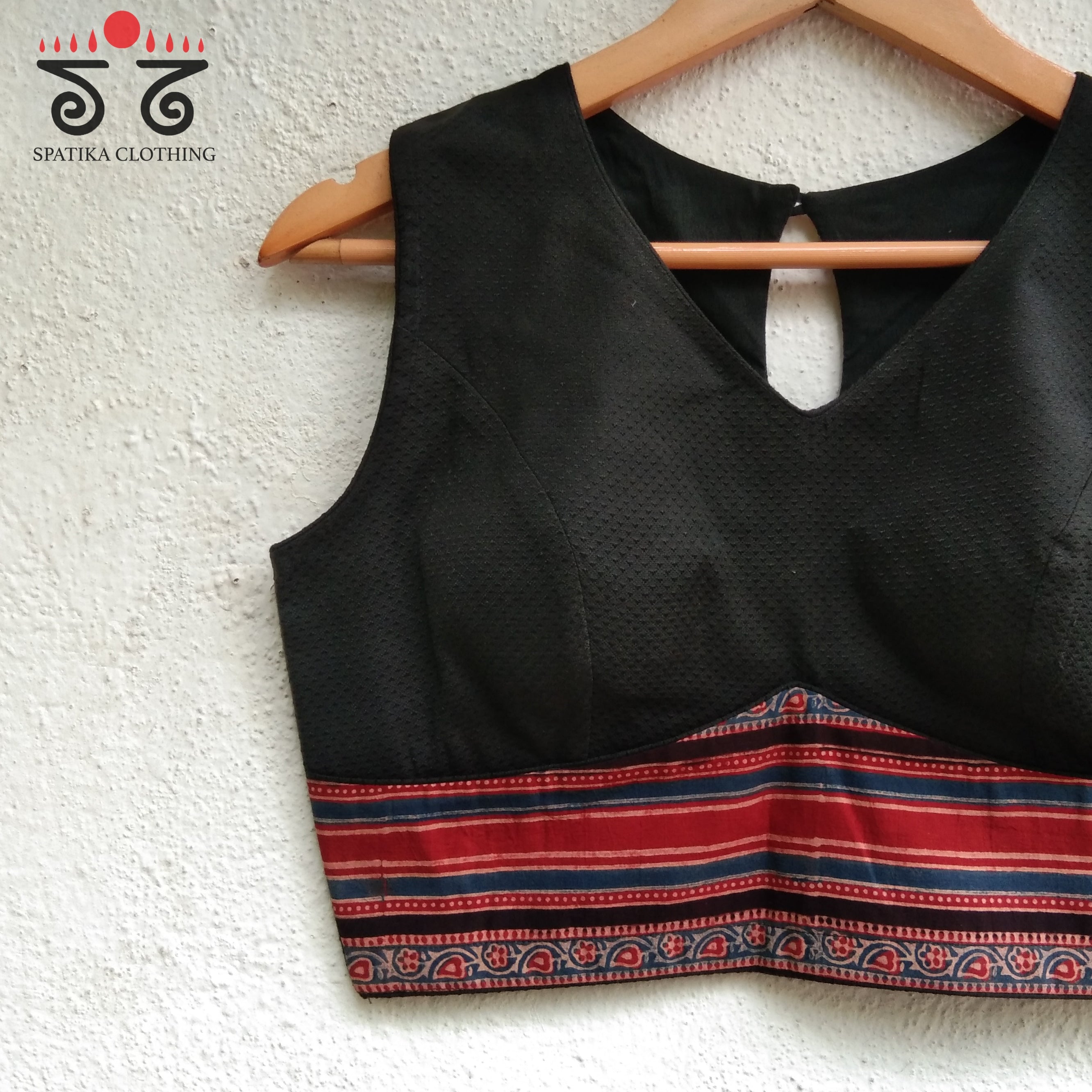 Khun - Ajrak Padded Sleeveless Blouse