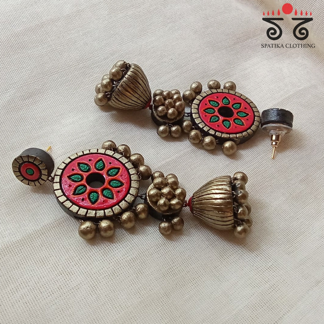 The Chakra Jhumka - Terracotta