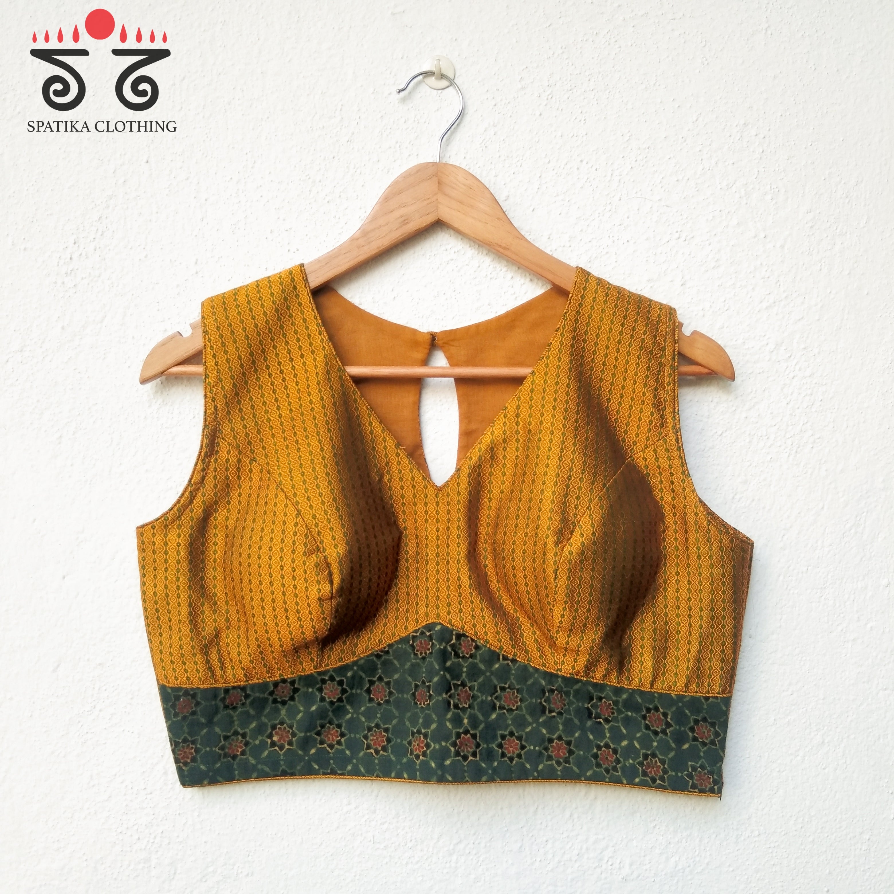 Khun - Ajrak Padded Sleeveless Blouse