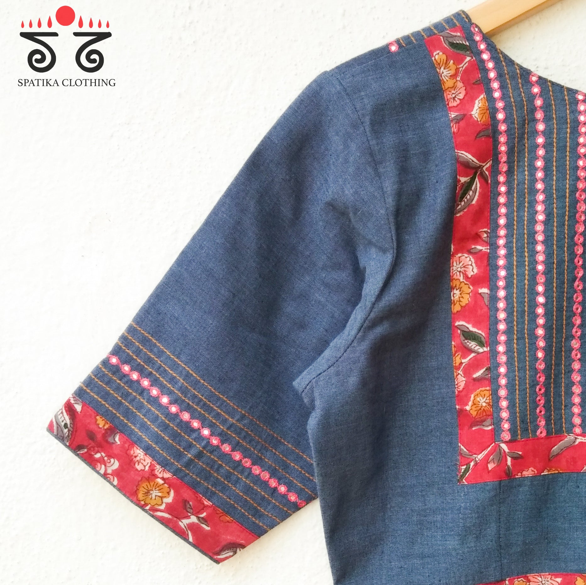 Mirror Work - Hand Embroidered Blouse