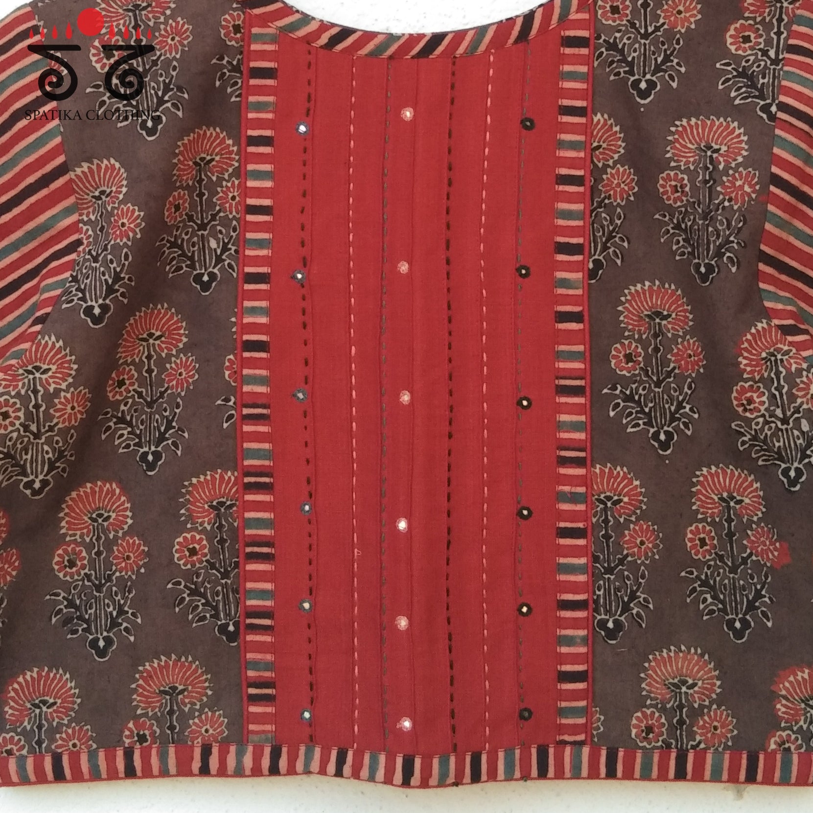 The Ajrak Pintuck Blouse